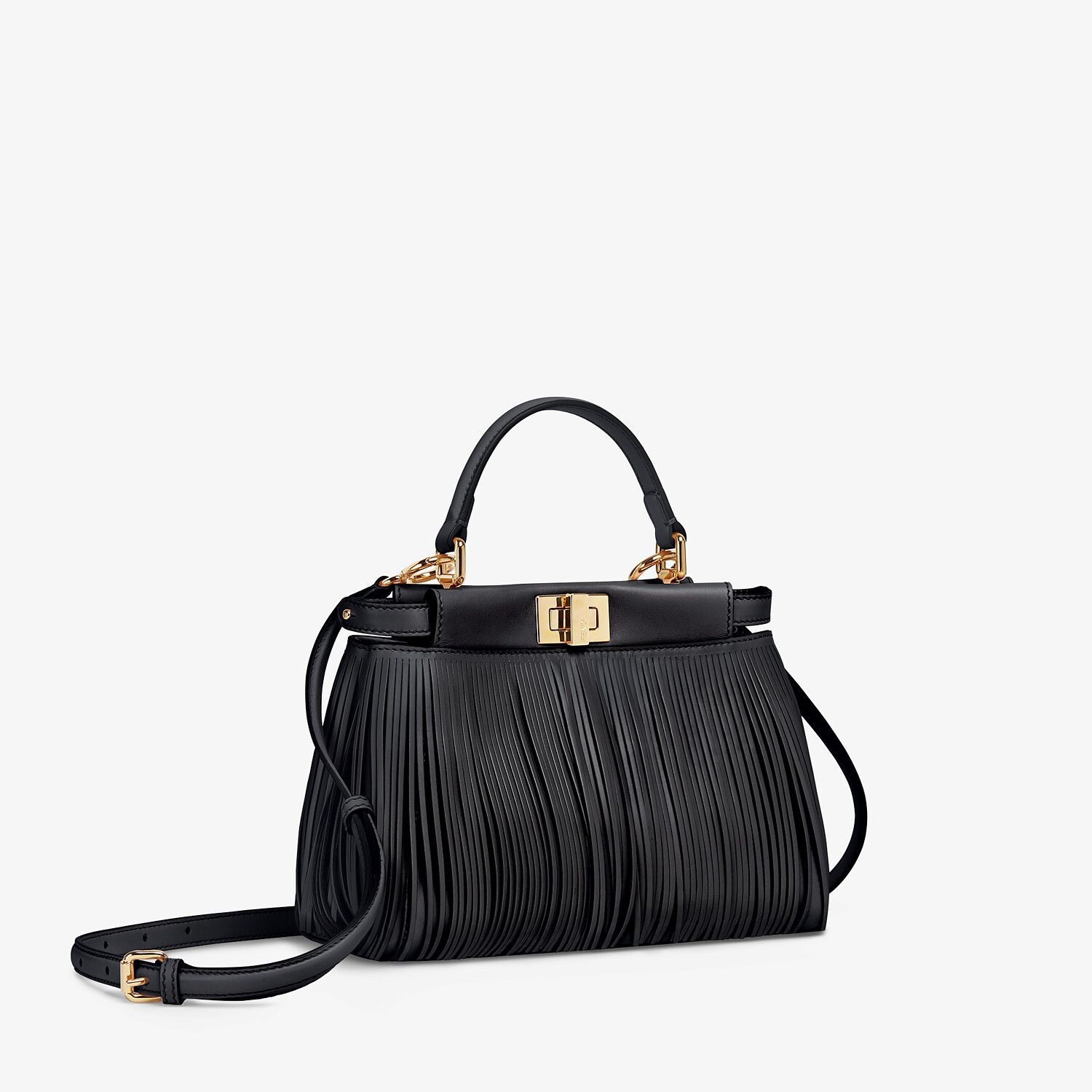 Black leather bag with fringes - 3