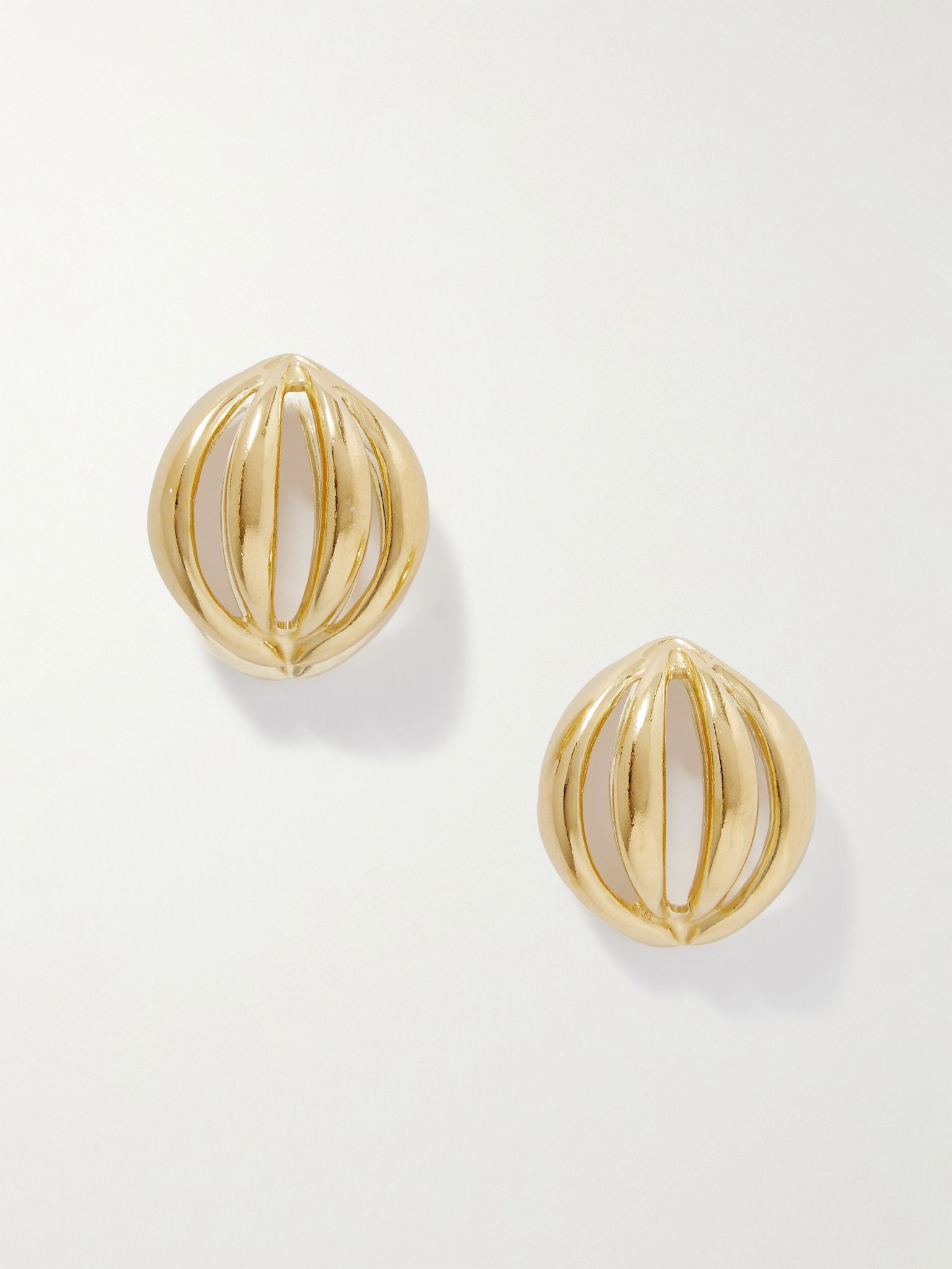 Flower Bud large gold-plated earrings Gold - 1