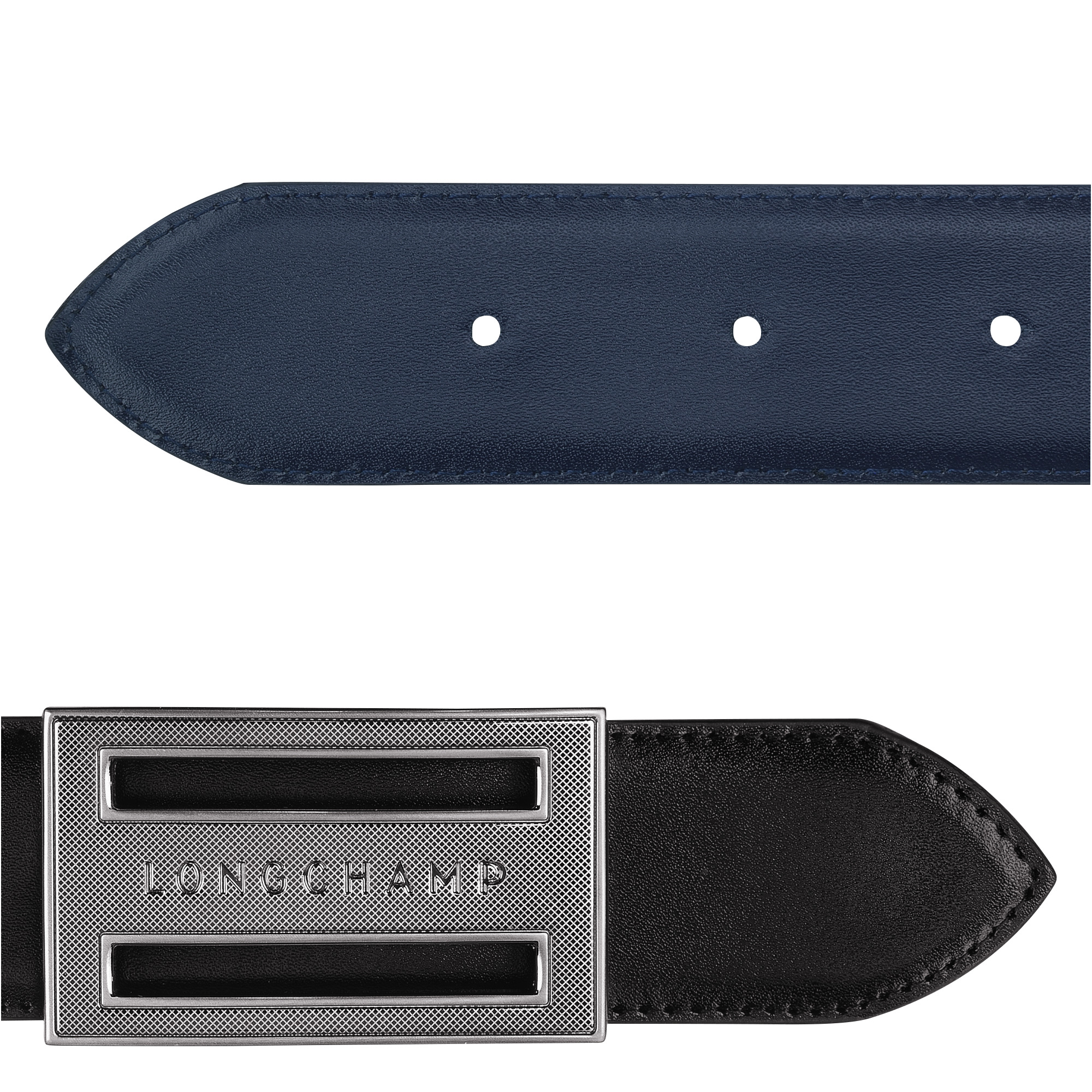 Delta Box Men's belt Black/Navy - Leather - 2