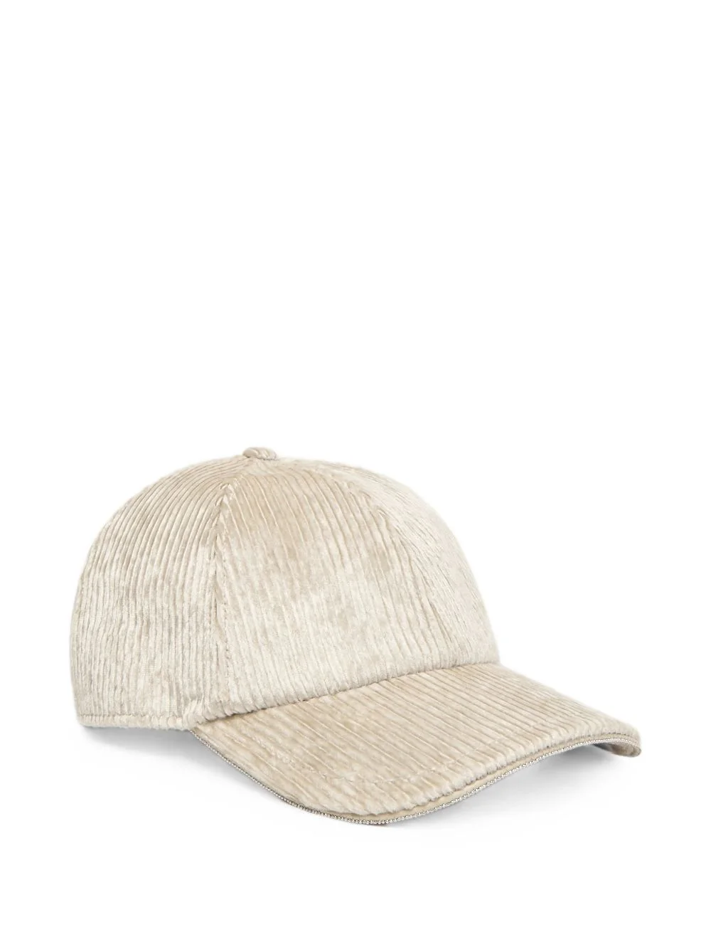 corduroy-effect crystal-embellished baseball cap - 1