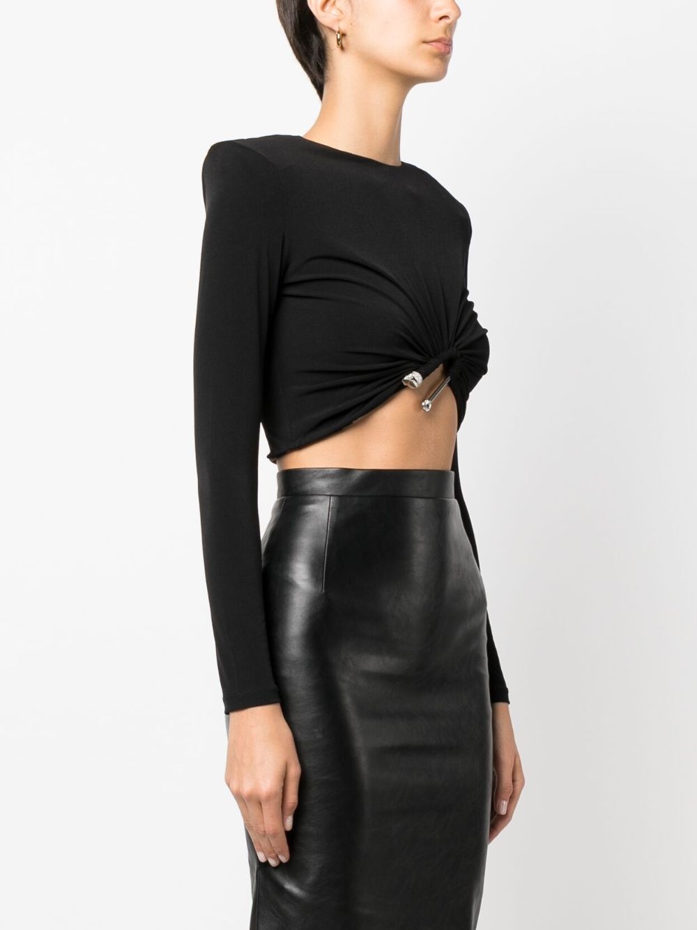 gathered-detail cropped top - 3