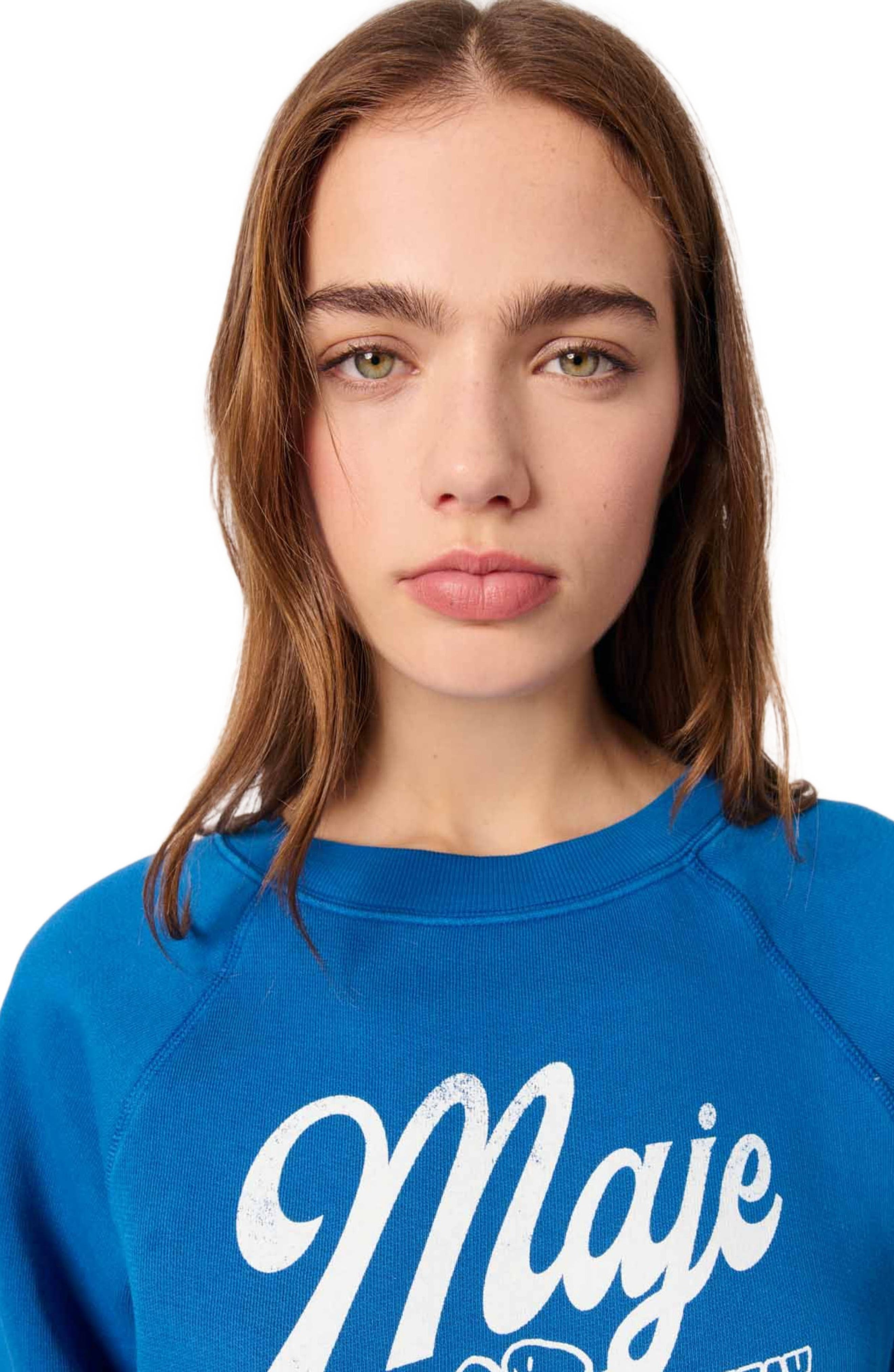 maje Paris sweatshirt in Blue at Nordstrom - 5
