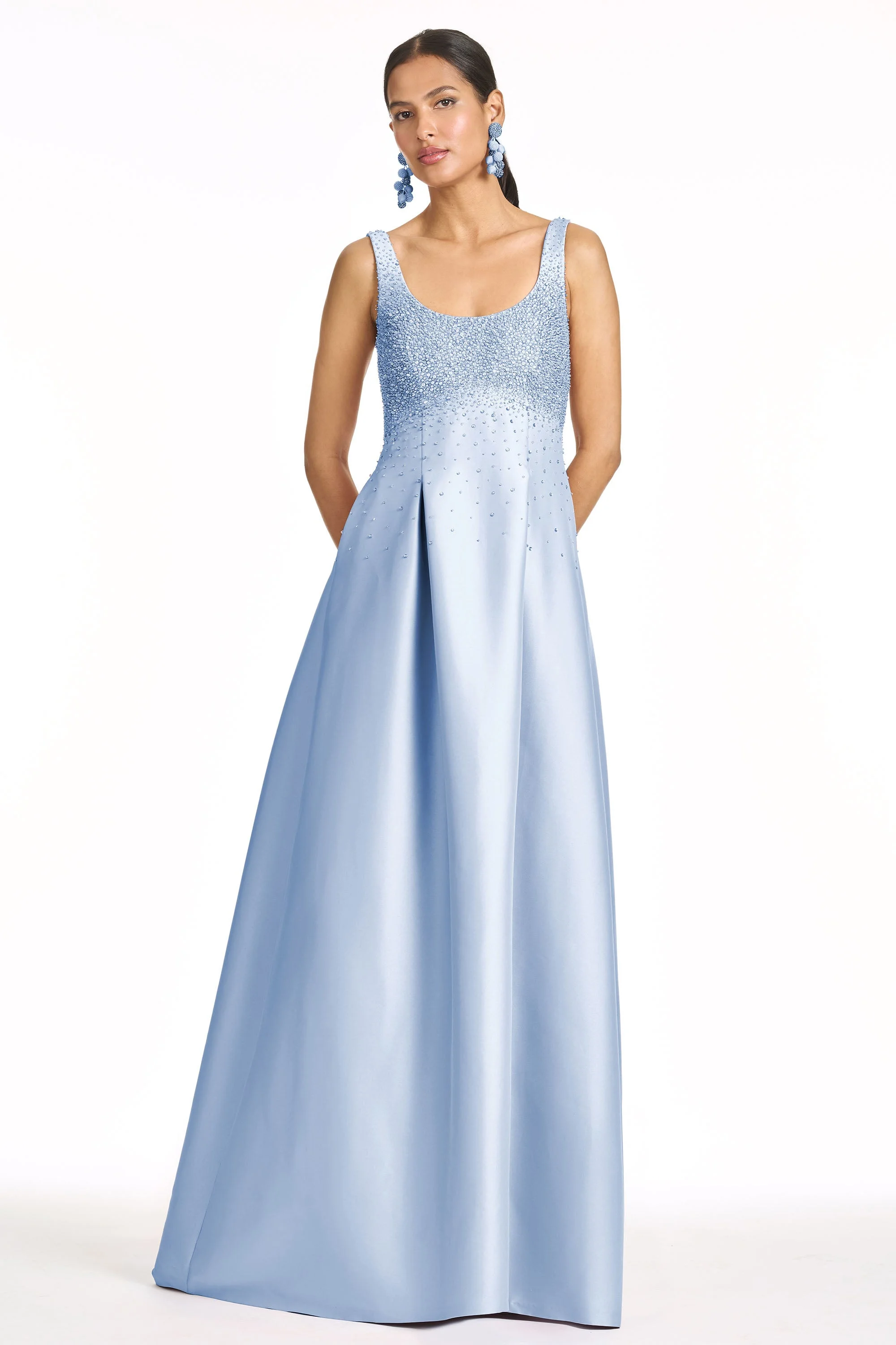 EMBELLISHED AURORA GOWN - GLACIAL BLUE - 1