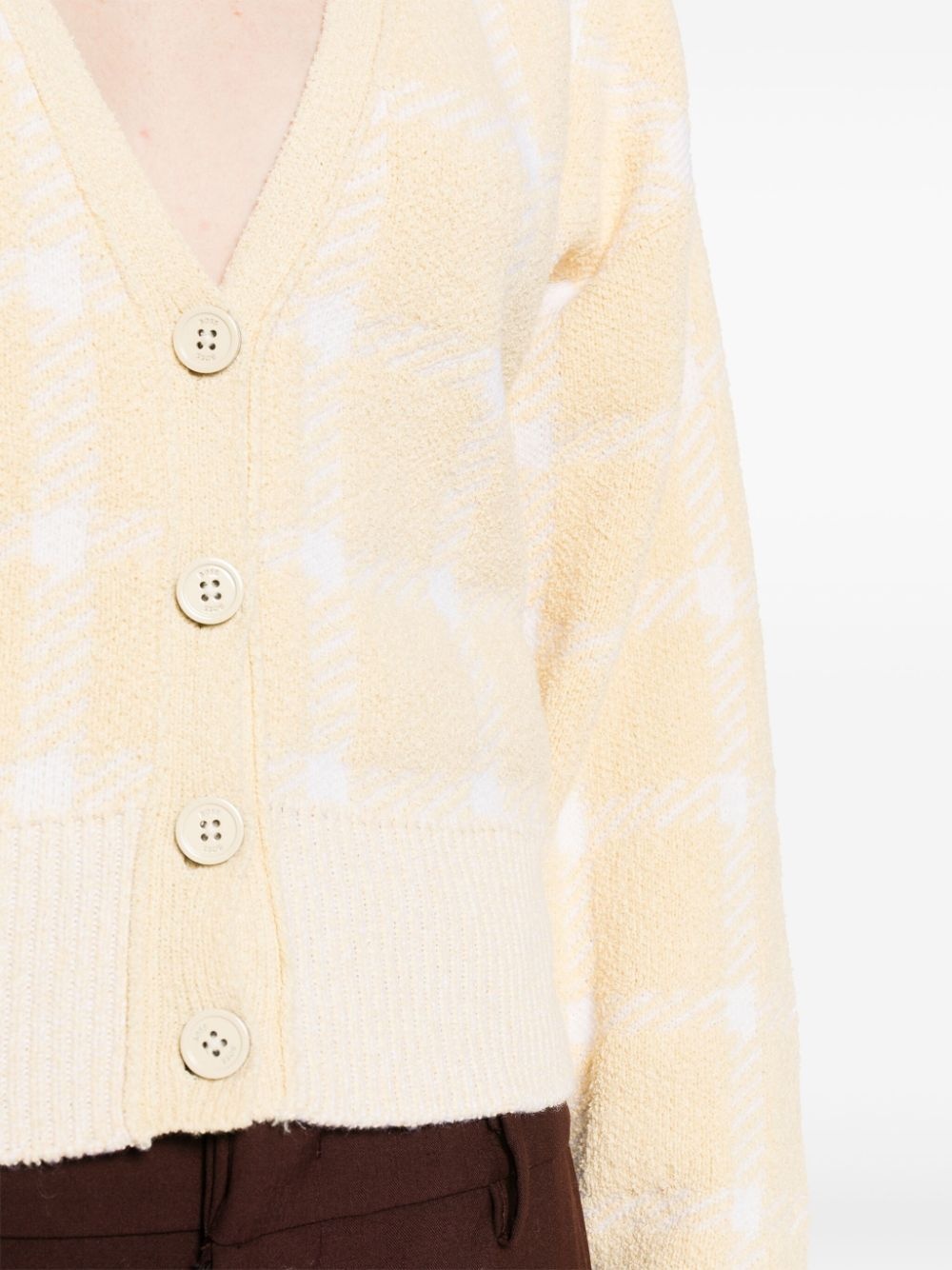 tartan knitted cardigan - 5