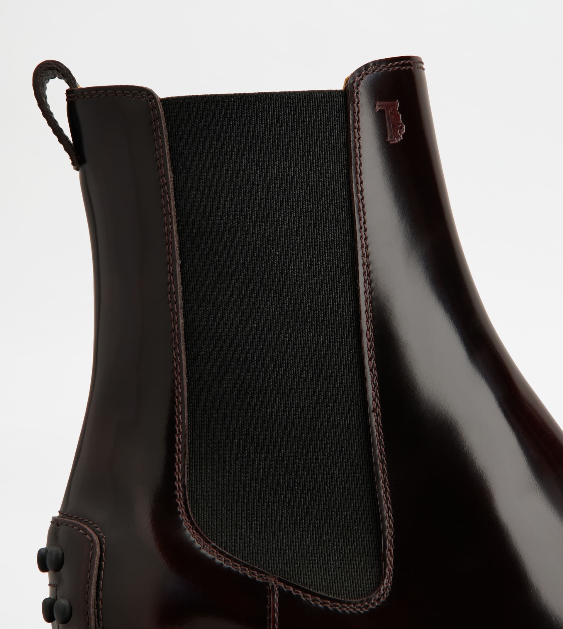 ANKLE BOOTS IN LEATHER - BURGUNDY - 5