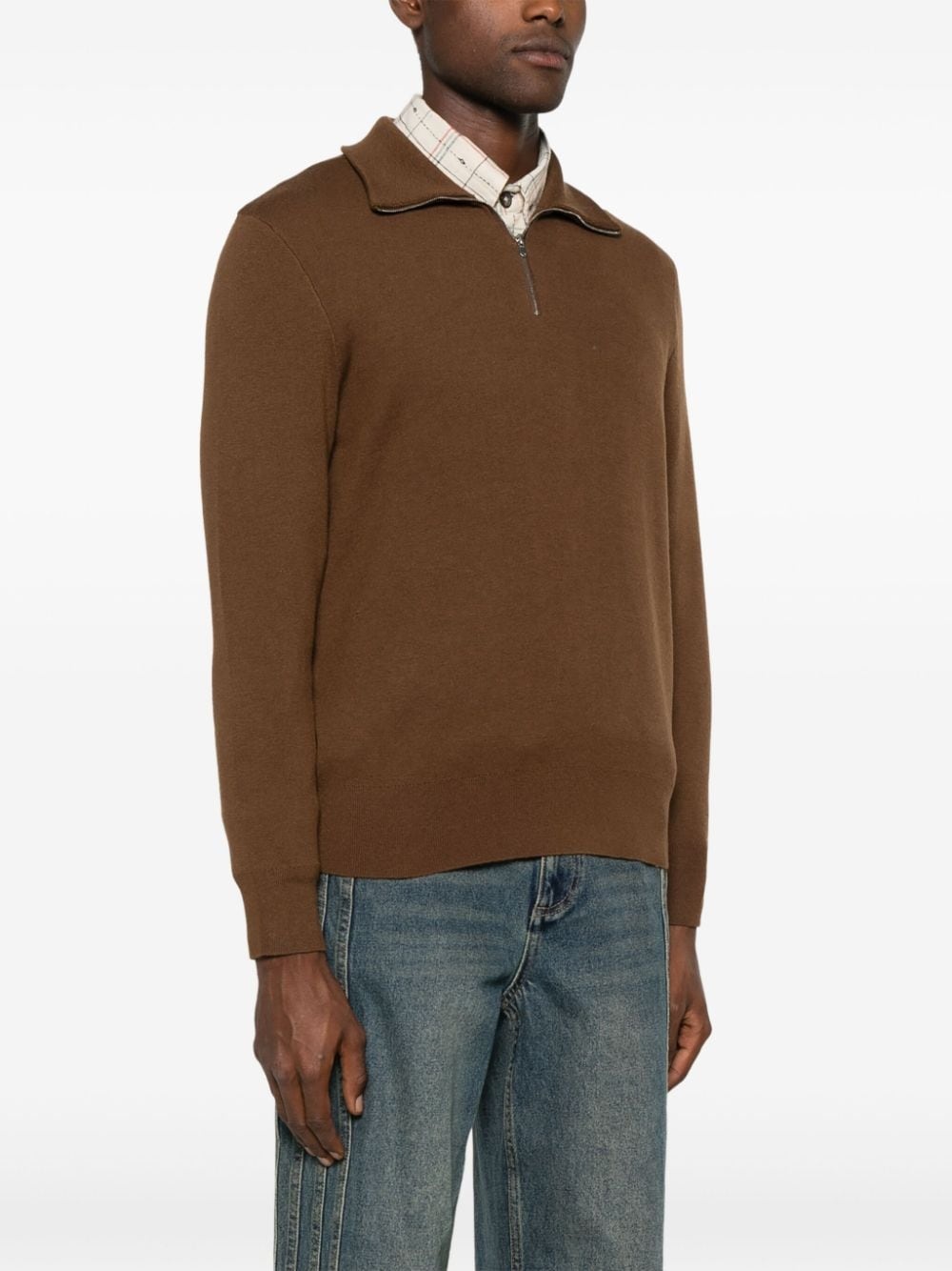 spread-collar sweater - 3