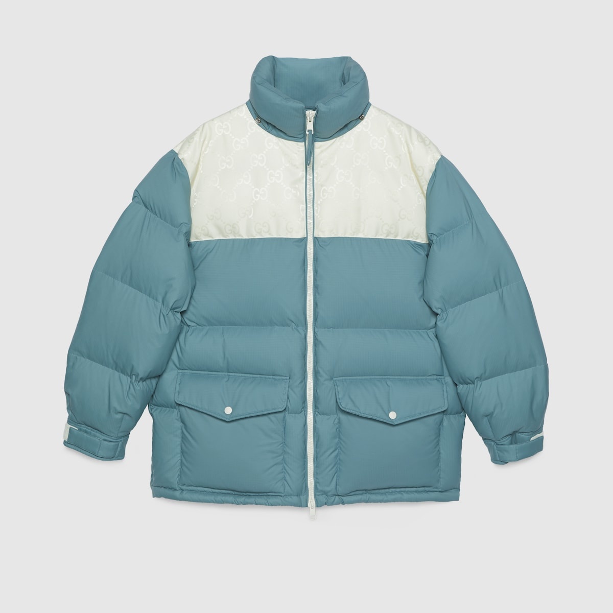 GUCCI Nylon down jacket with GG inserts | REVERSIBLE