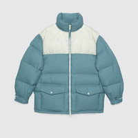 フリースジャケット GIOVI FW23 Shearing reversible jacket (P2310MT/4CARAMELLO) GUCCI Nylon down jacket with GG inserts | REVERSIBLE
