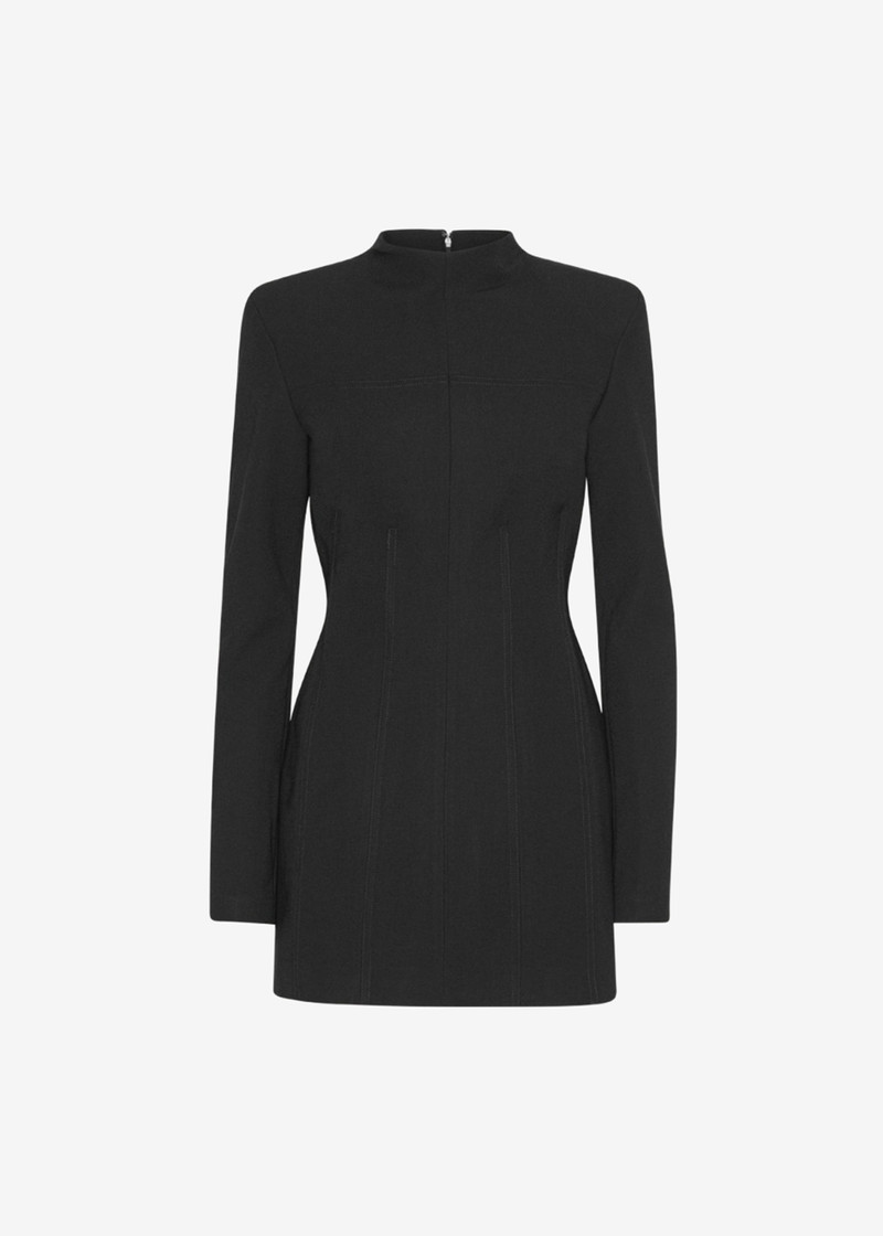 Rotate Suiting LS Mini Dress - Black 1