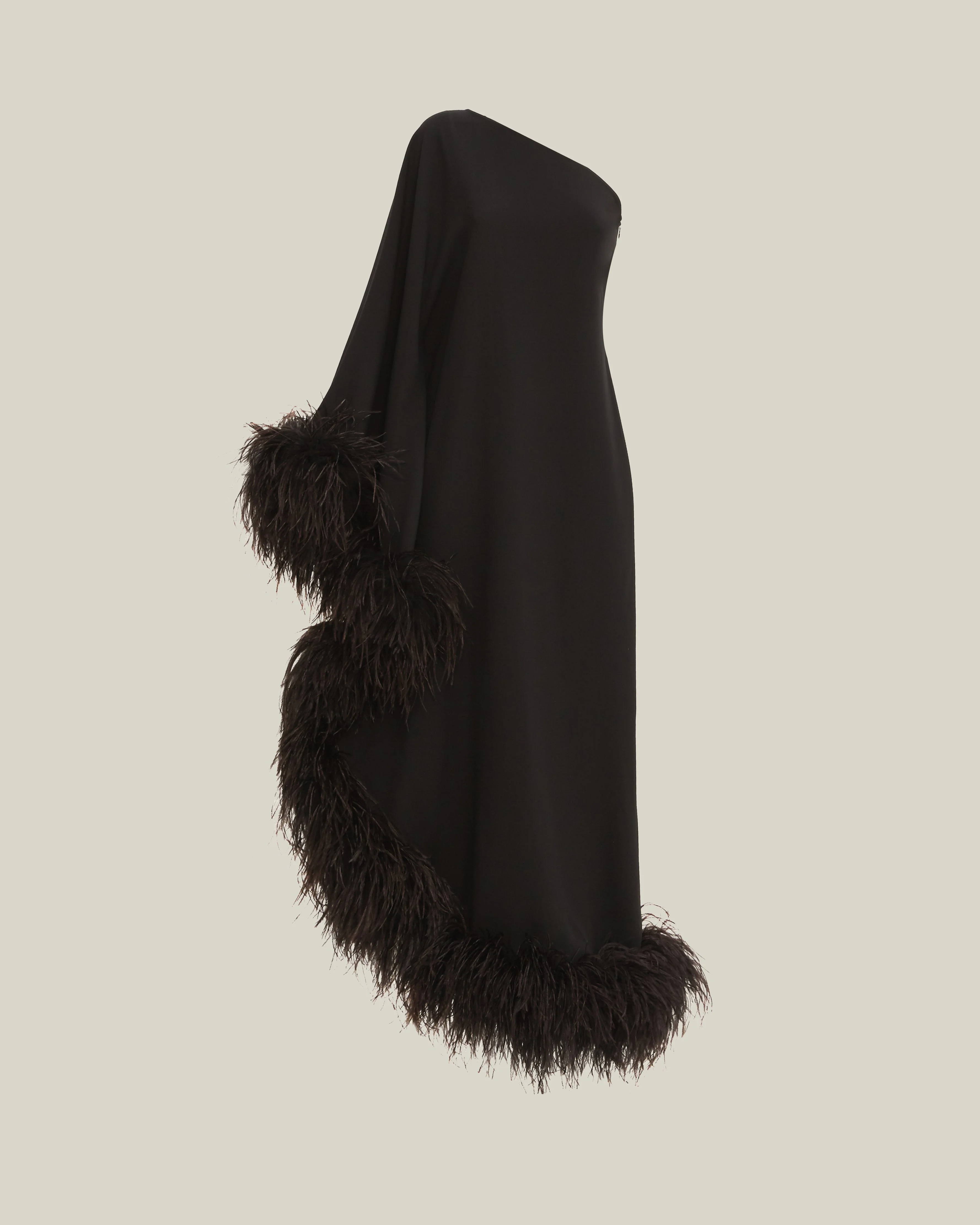 Feathered Ubud Dress in Black - 1