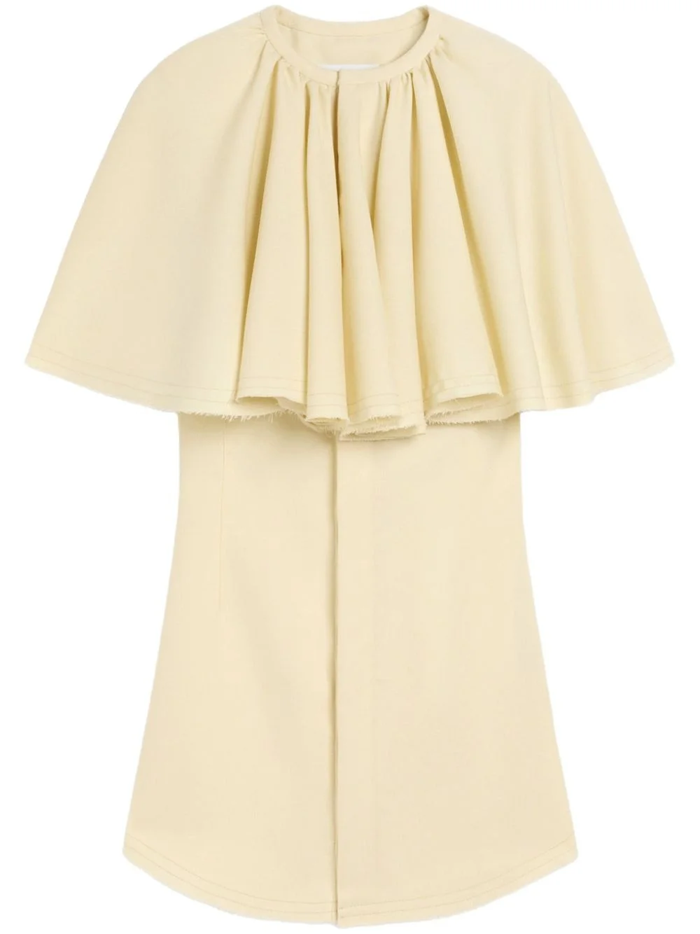 YELLOW WOOL SHIRT 드레스와 RUFF - 1