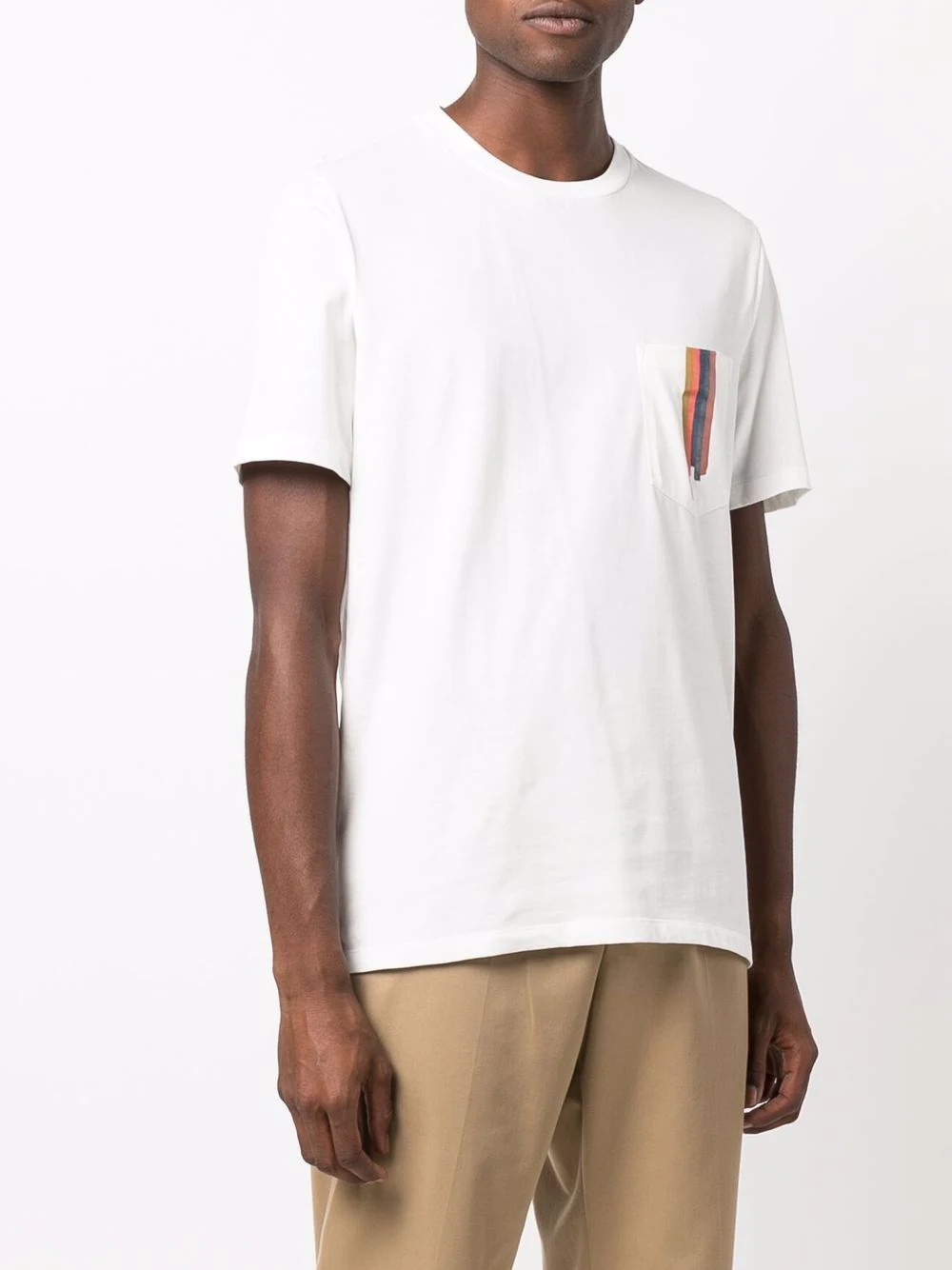 striped-pocket organic cotton T-shirt - 3