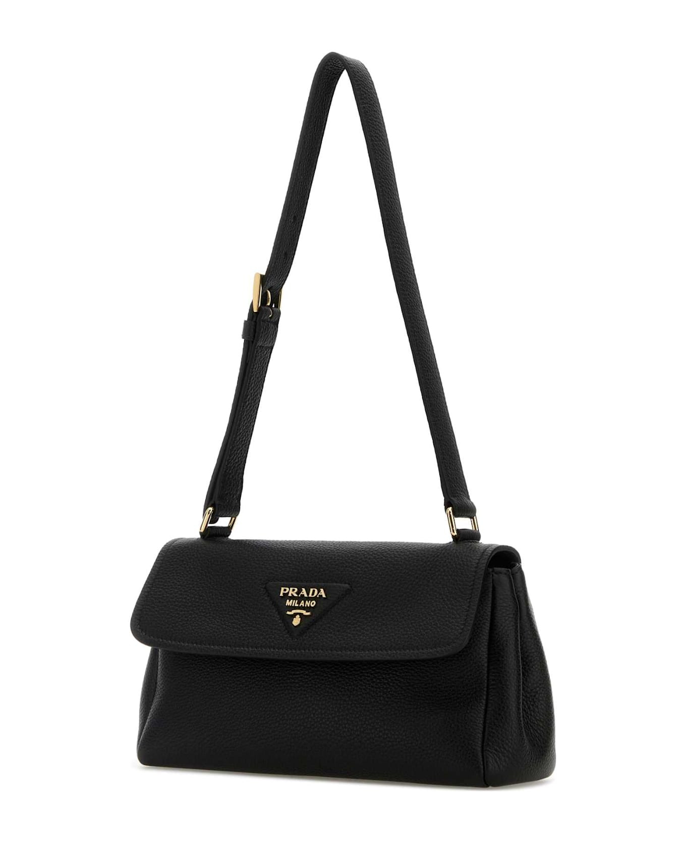 Black Leather Small Shoulder Bag - 2