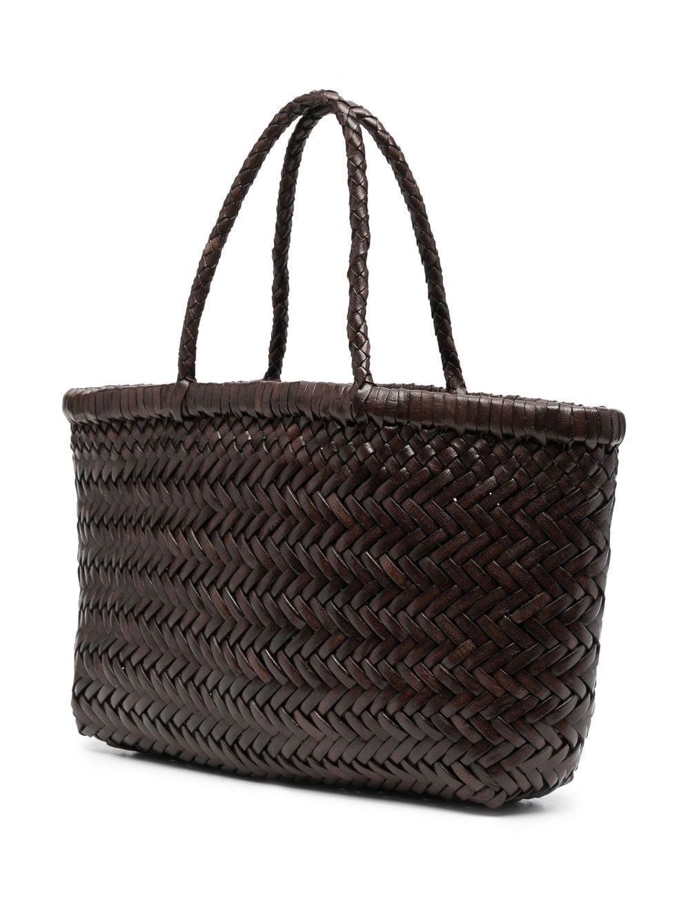 interwoven leather tote bag - 3