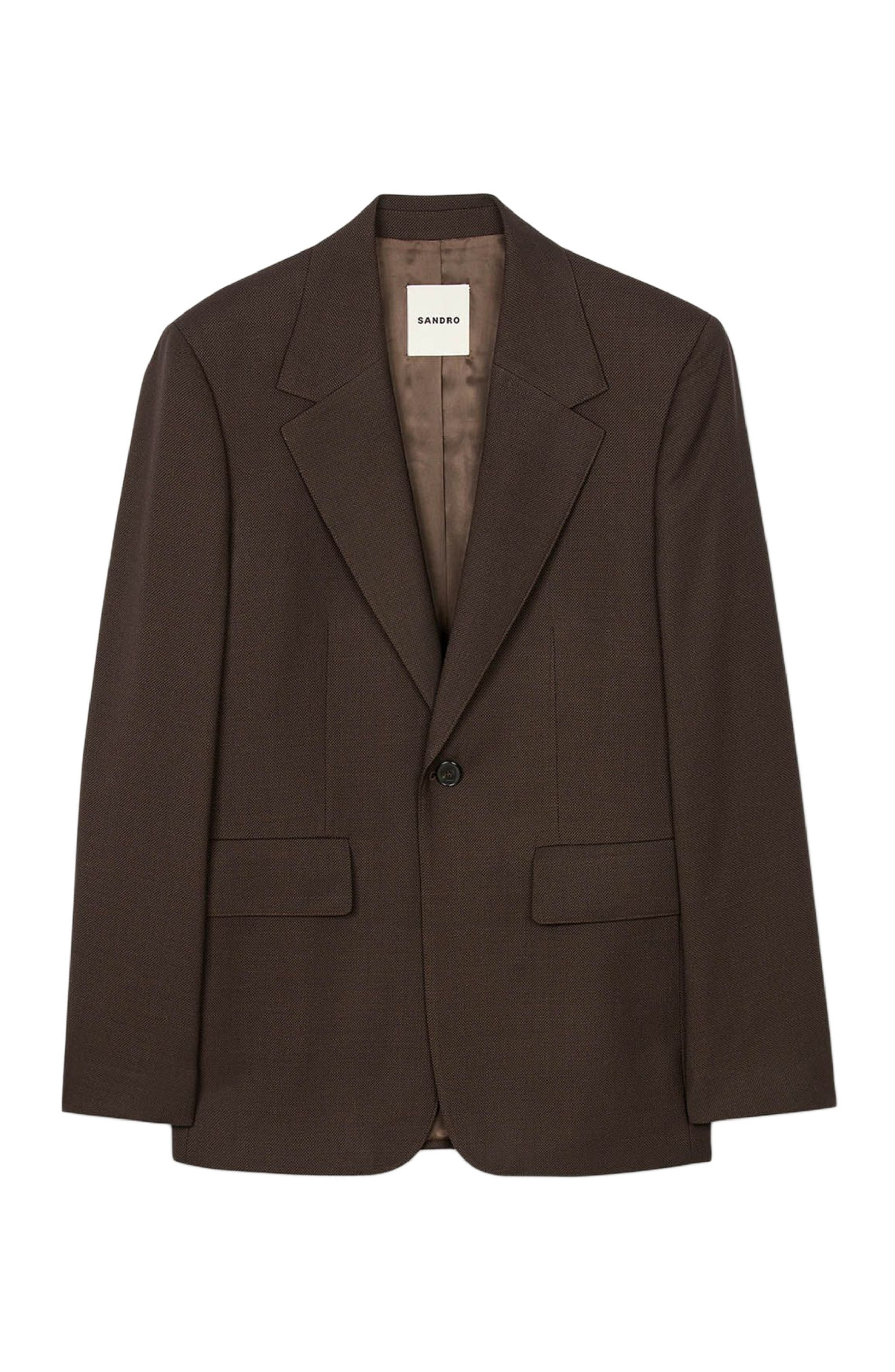 SANDRO Wool suit jacket in Chocolate at Nordstrom - 5