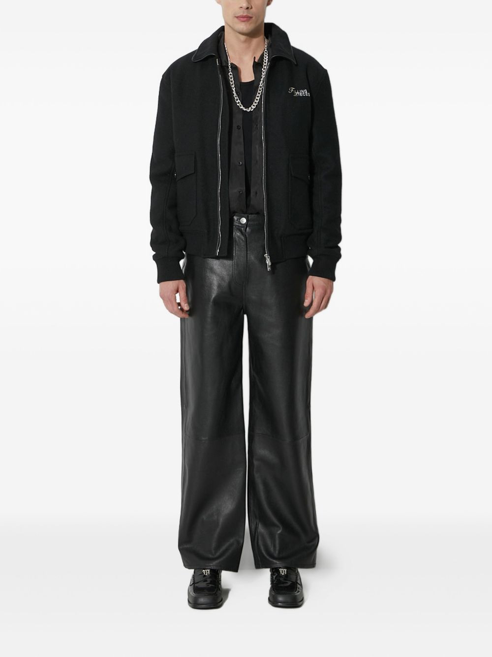 embroidered zip-front jacket - 2