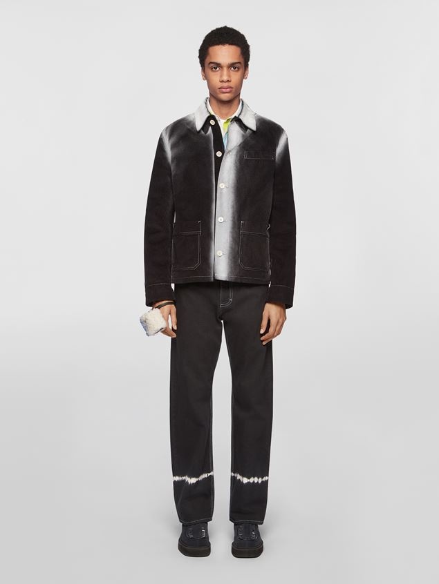 SINGLE-BREASTED JACKET IN LIGHT CORDURA WITH AIRBRUSHED DETAILS - 2