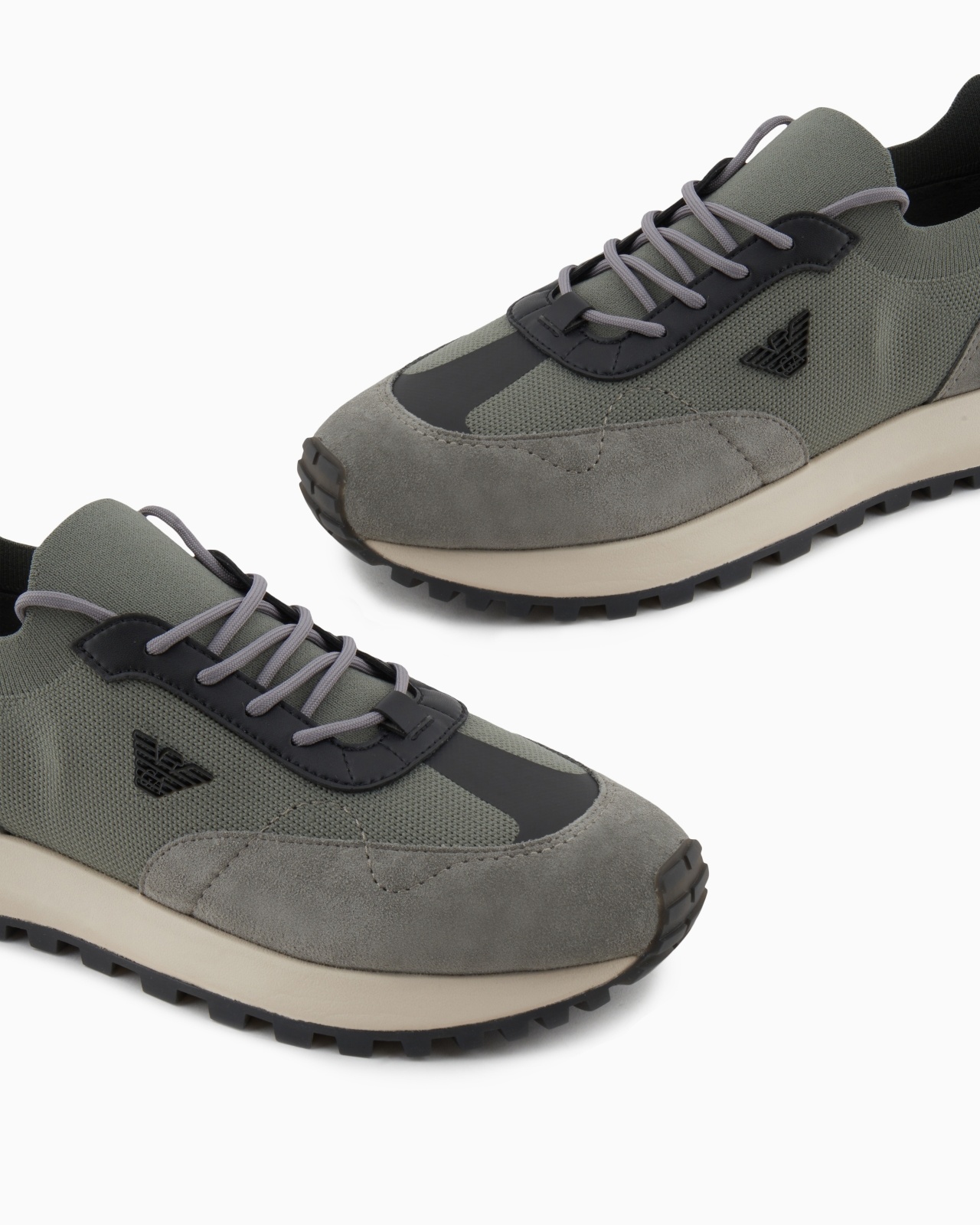 KNIT SNEAKERS WITH SUEDE DETAILS - 5