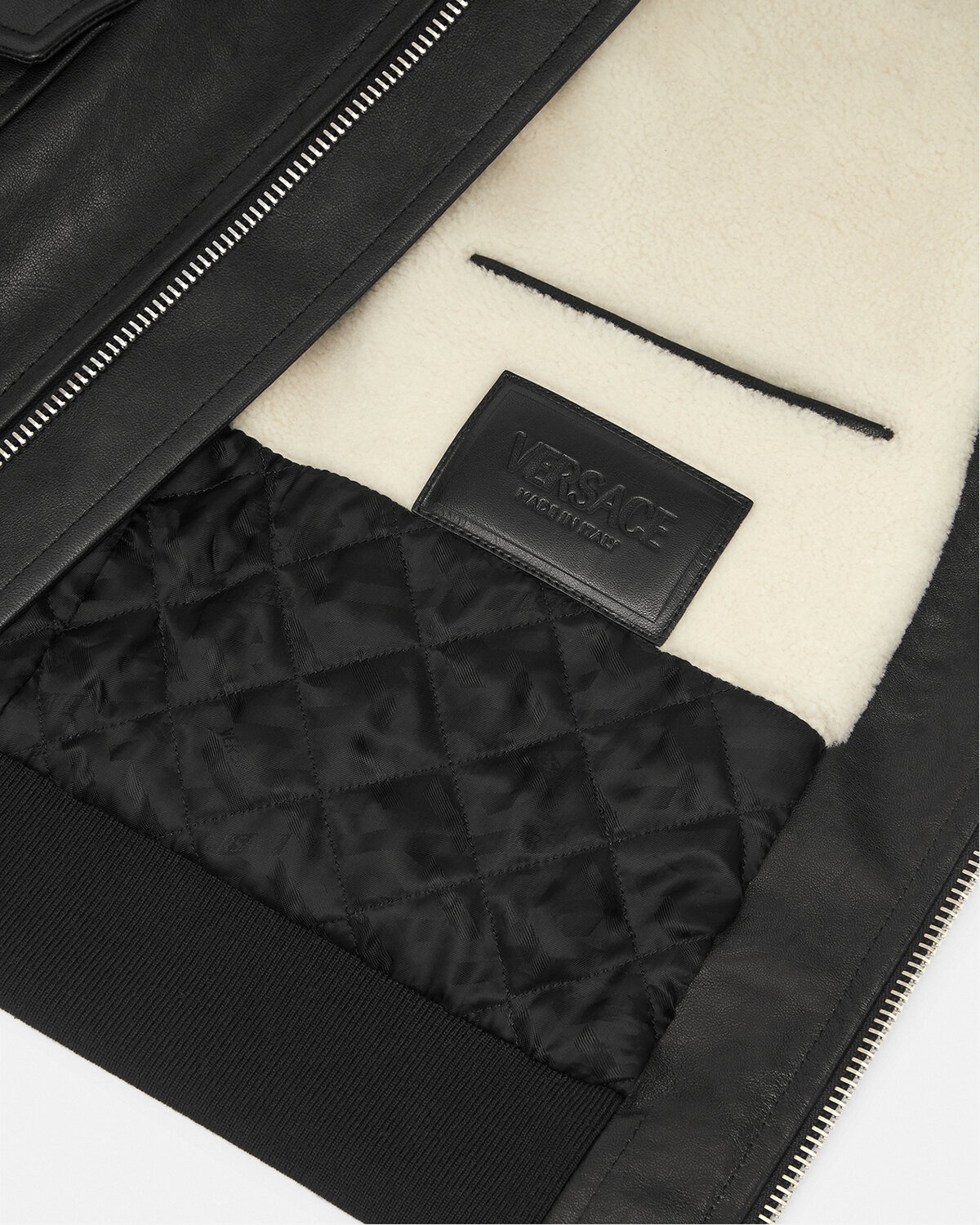 Medusa Shearling Leather Jacket - 6