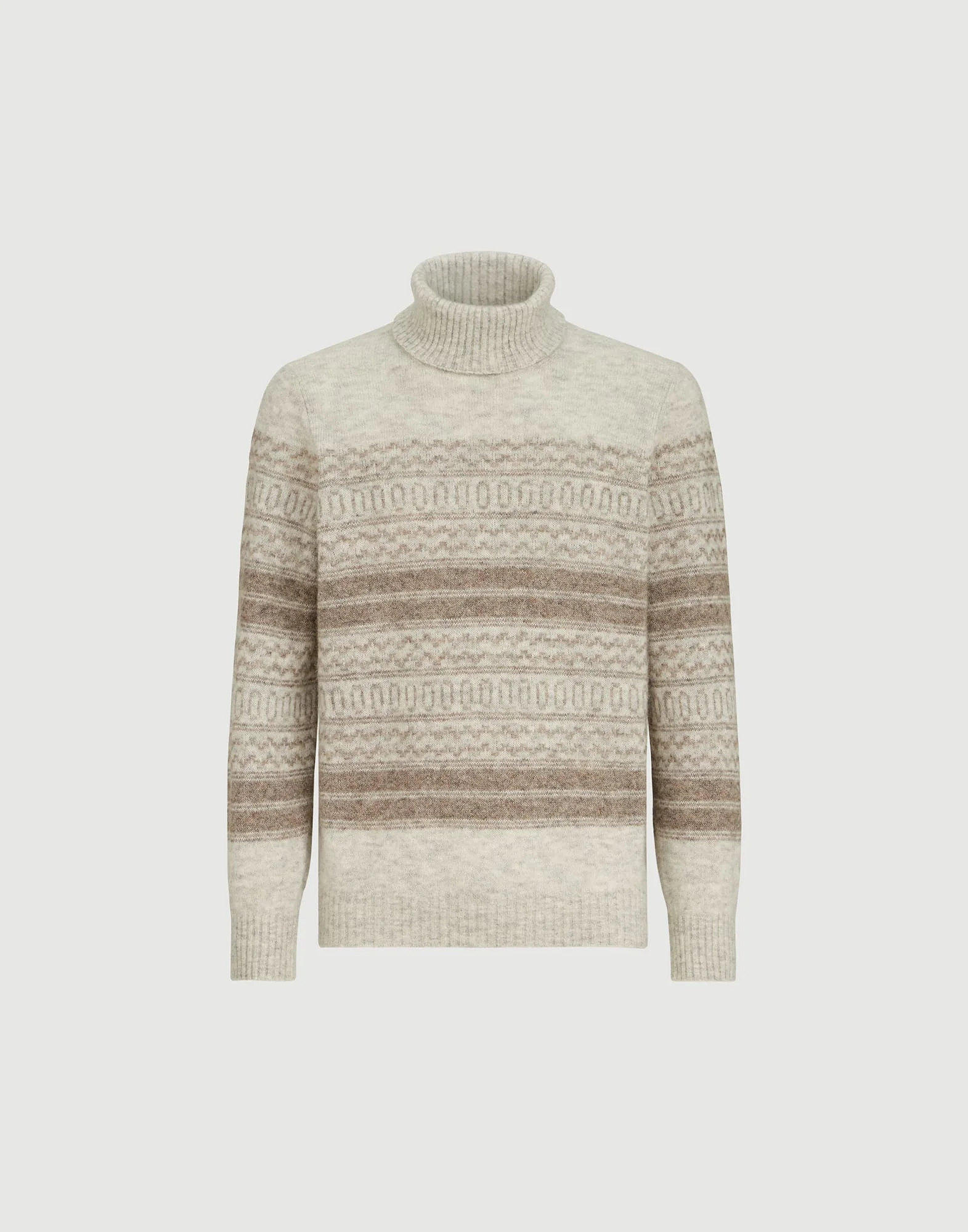 Alpaca, cashmere and wool nordic jacquard turtleneck sweater - 1