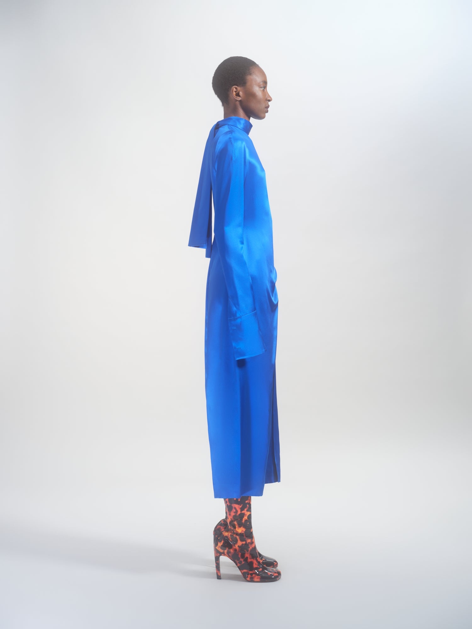 SILK DRAPED DRESS - 3
