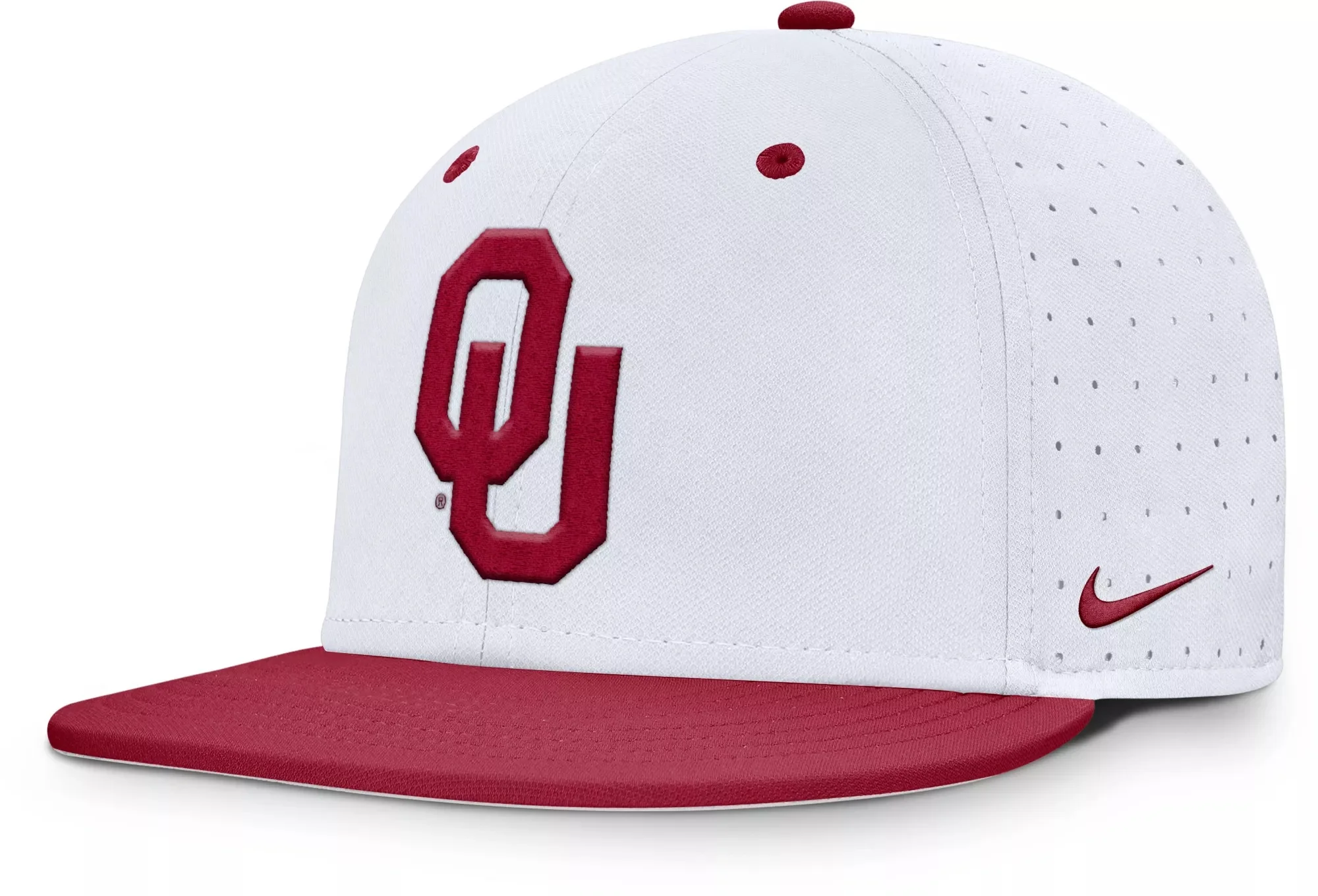 Nike Adult Oklahoma Sooners Aero White Fitted Hat - 1