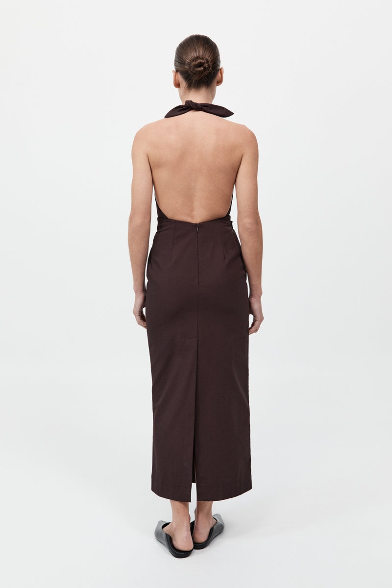 Structural Tie Dress - Port - 6