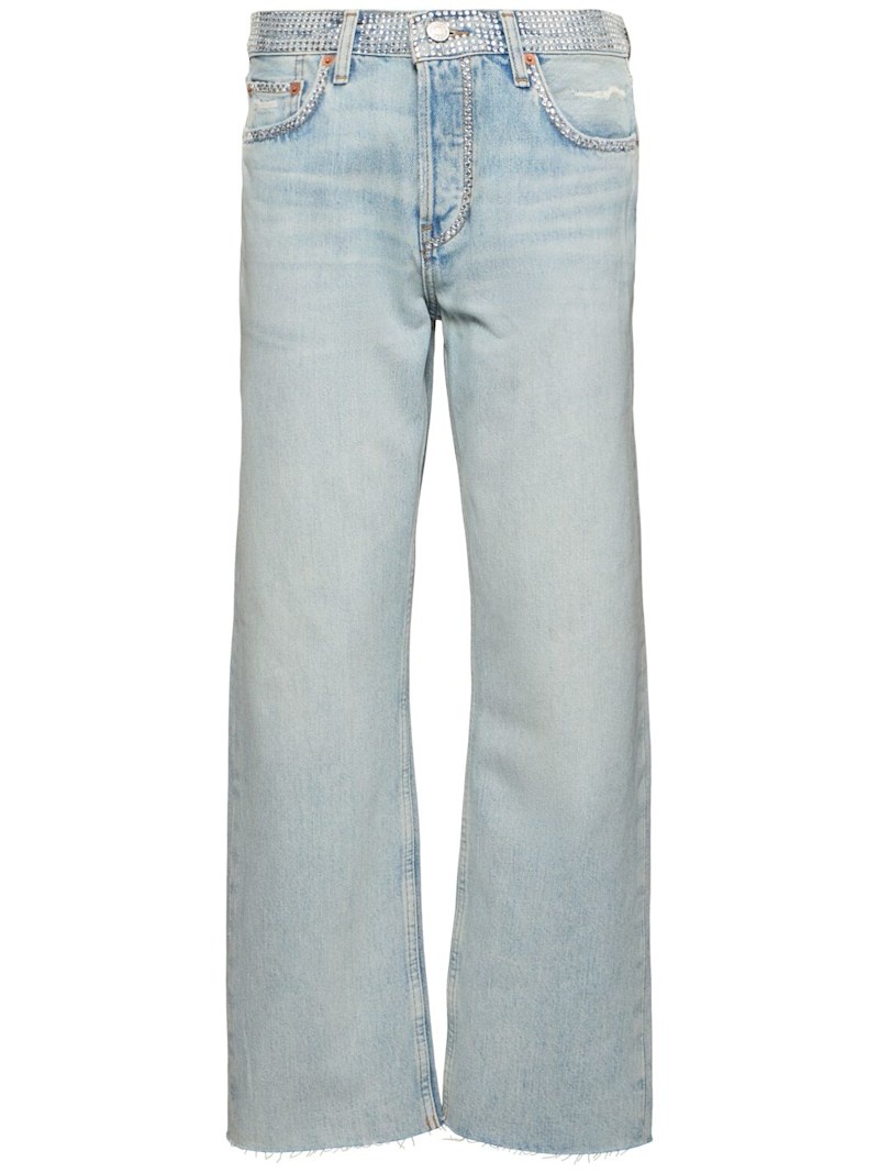 Easy straight crop embellished jeans - 1