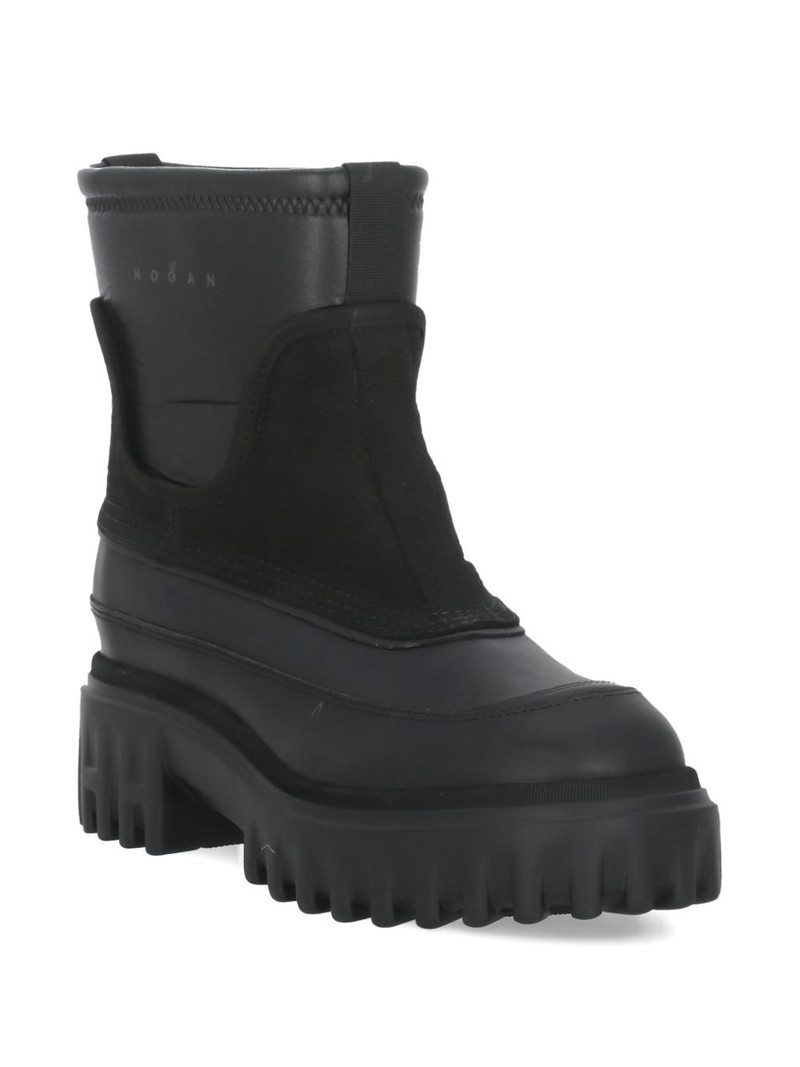 HOGAN embossed logo raised sole boots outlook