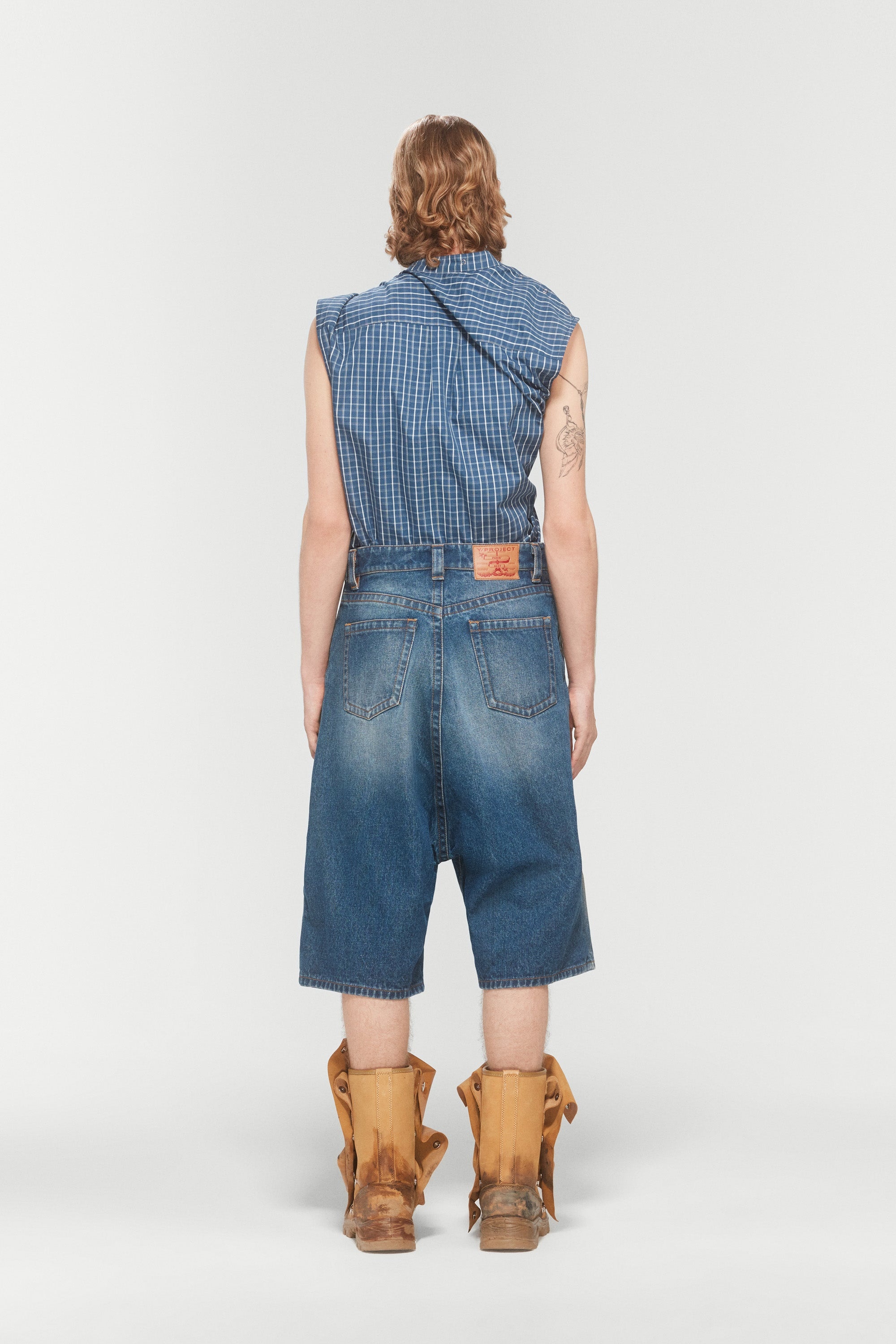 SOUFFLE DENIM SHORTS - 4