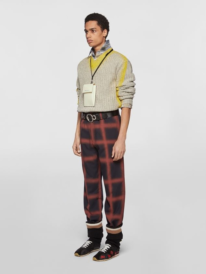 Marni BI-COLOURED GREY AND BROWN PVC MOBILE POUCH outlook