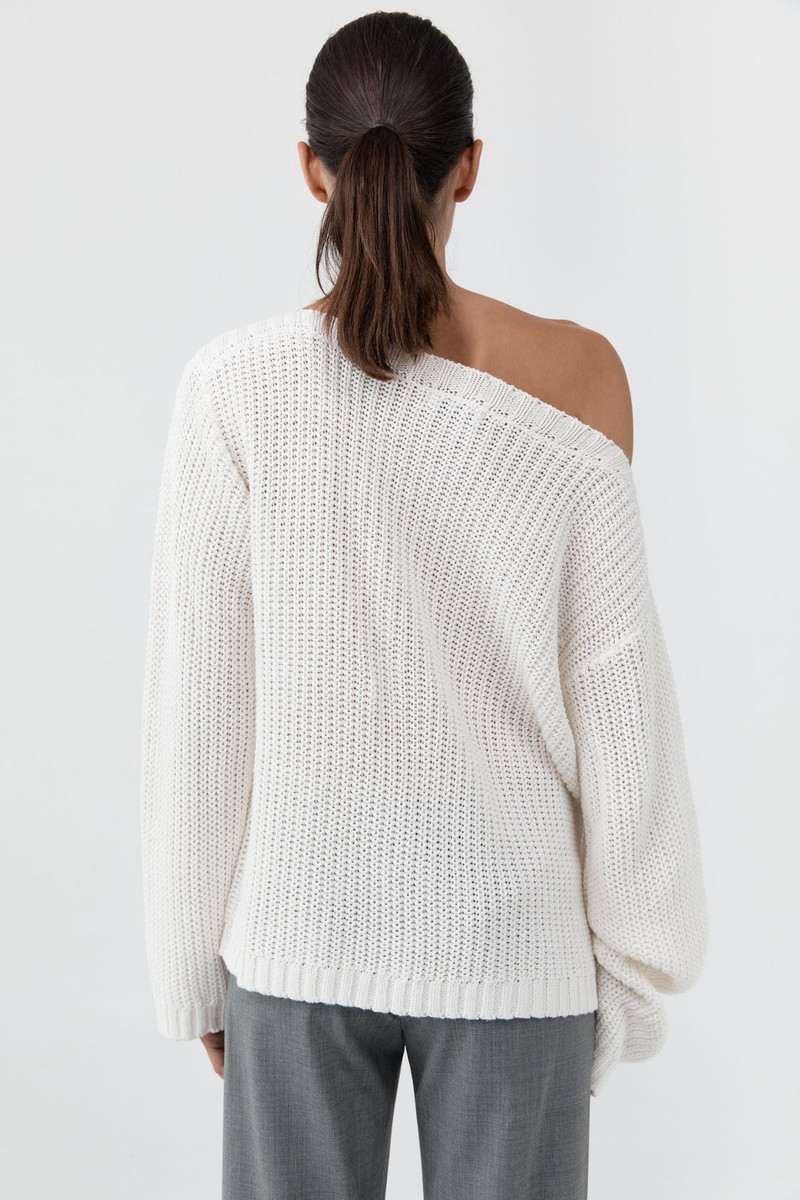 Relaxed Bateau Jumper - Off White 5
