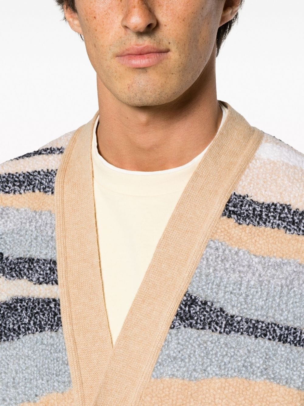 zigzag-jacquard wool cardigan - 5