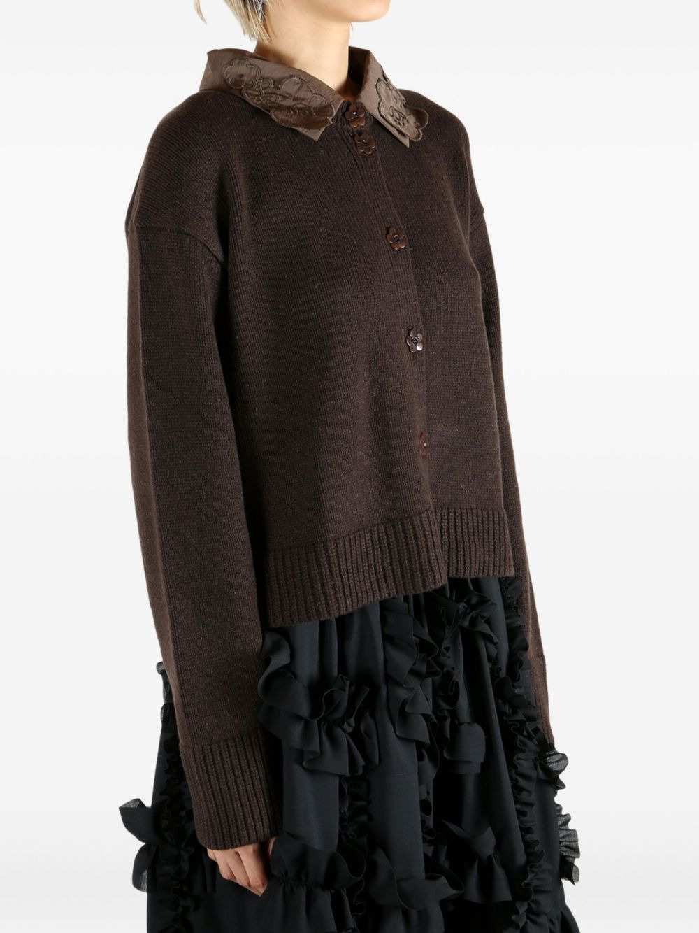 Bibi embroidered-collar cardigan - 3