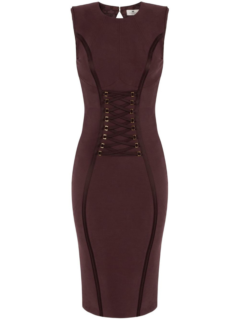 crossover lace-detail midi dress 1
