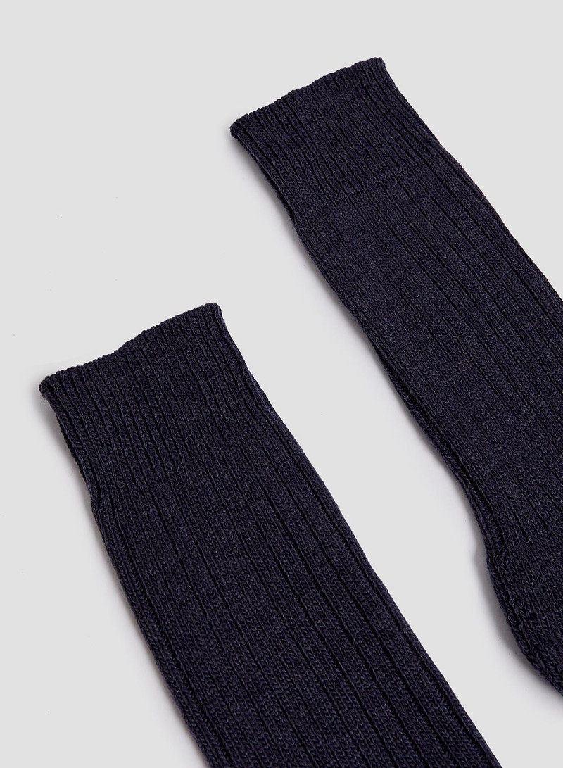 Wool Cushion Sole Crew Sock in Navy 3