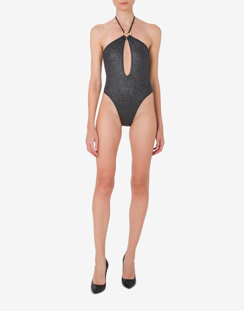 GLITTER METAL HEART ONE-PIECE SWIMSUIT 1