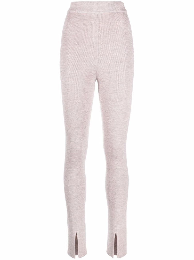knitted front-slit leggings 1