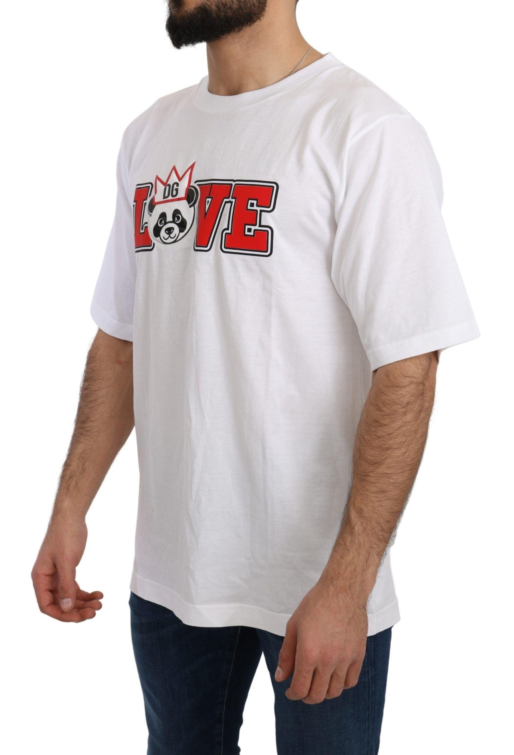 Dolce & Gabbana White Love Panda Print Top T-shirt - 2