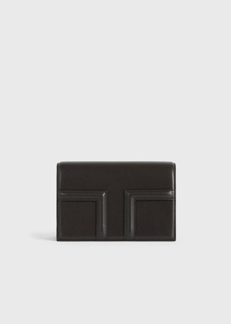 Mini T-flap leather bag bark 5