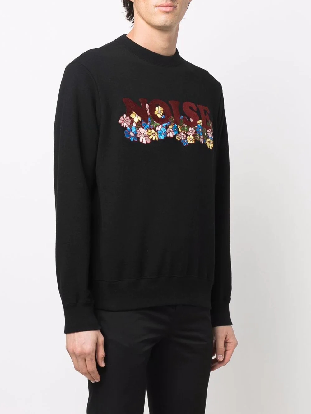 Noise-print crew-neck sweatshirt - 3