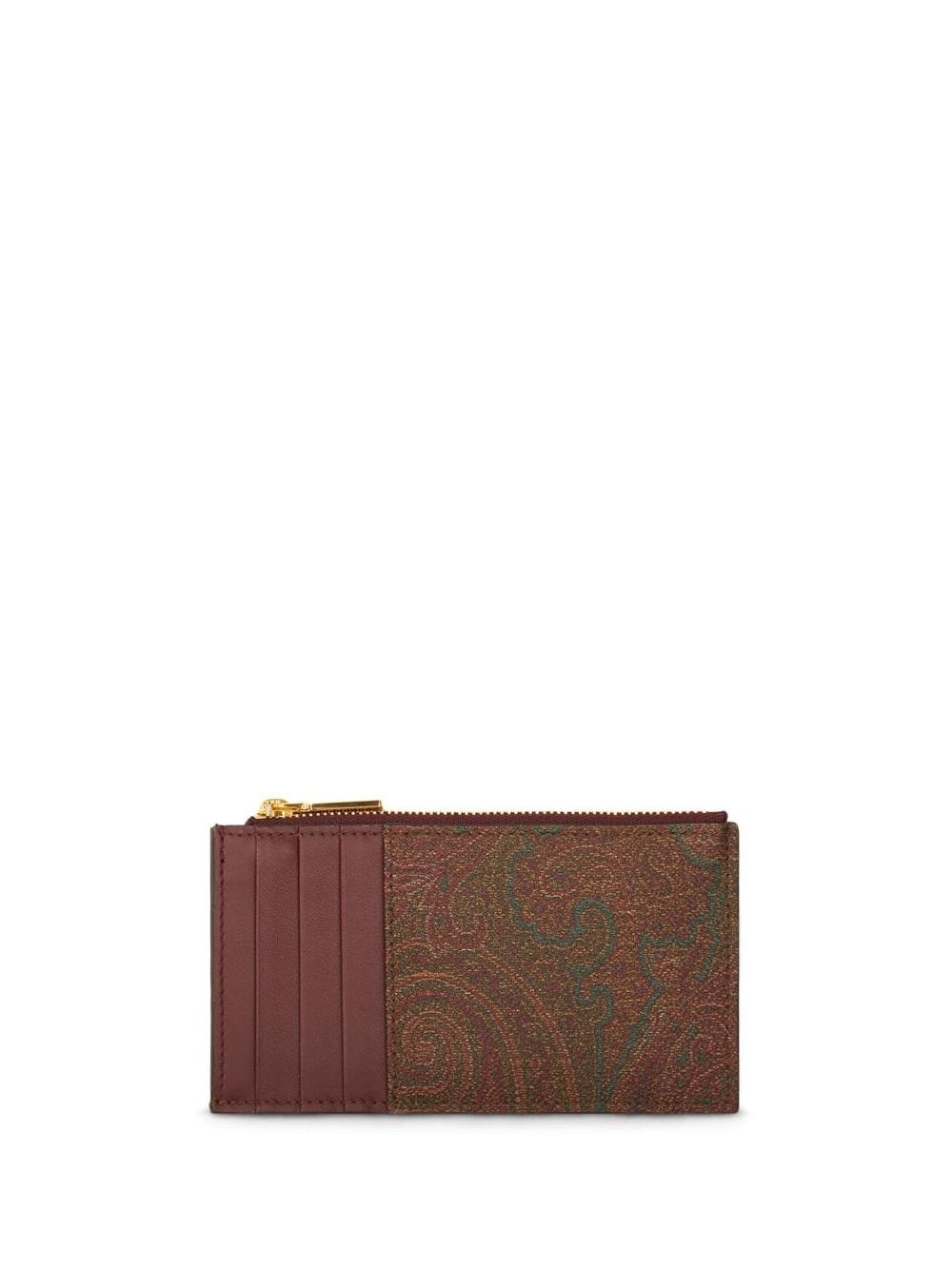 logo-embroidered jacquard leather wallet - 2