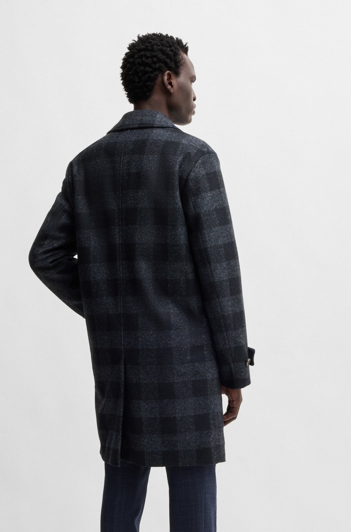 CHECKED-JERSEY COAT IN A CLASSIC FIT - 5