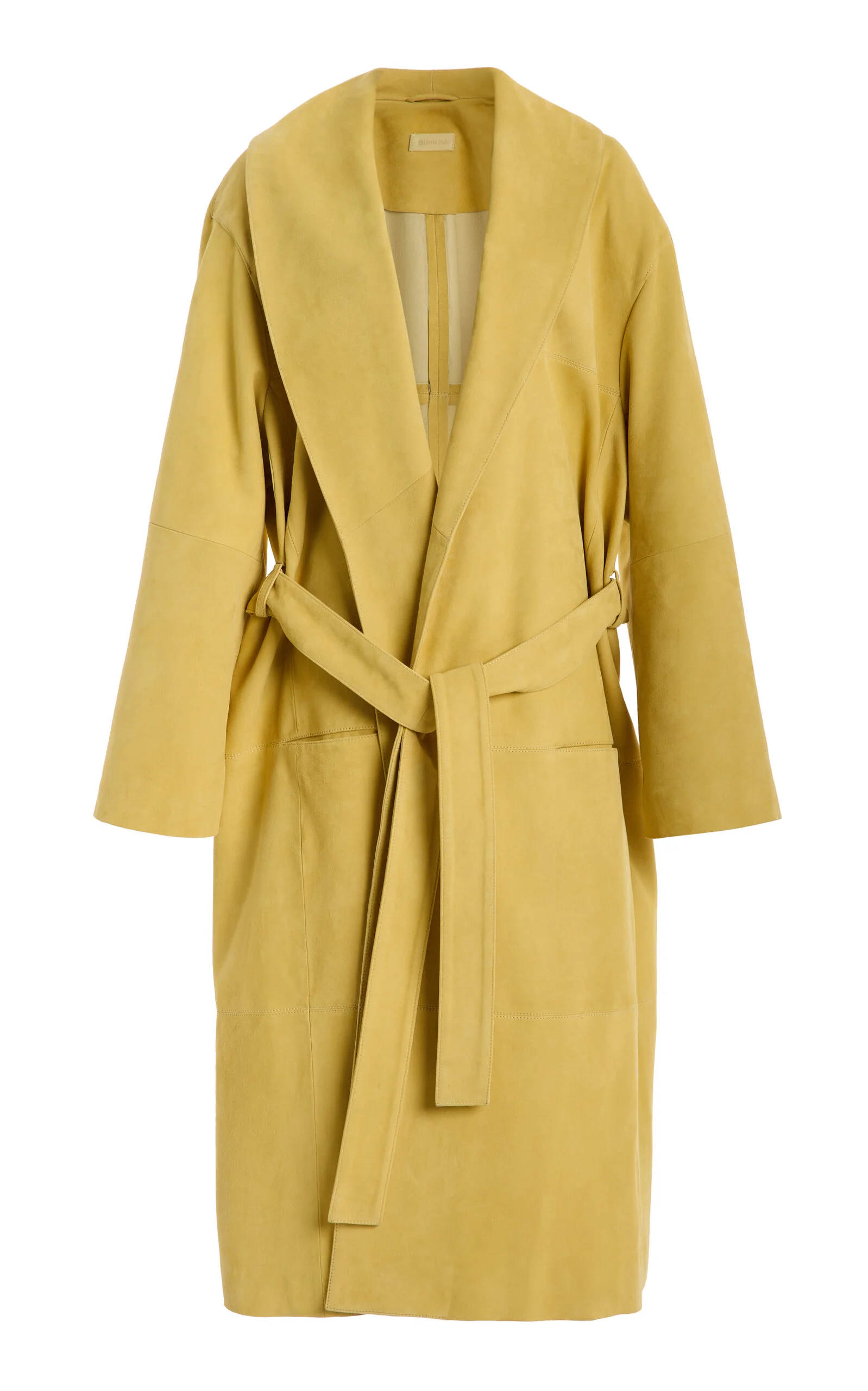 Enola Lambskin-Cotton Suede Trench Coat yellow - 1