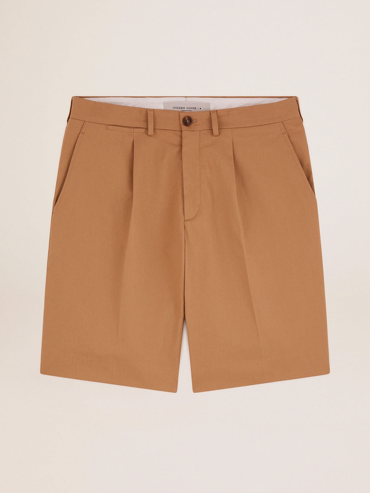 Men's bermuda shorts in beige cotton - 1
