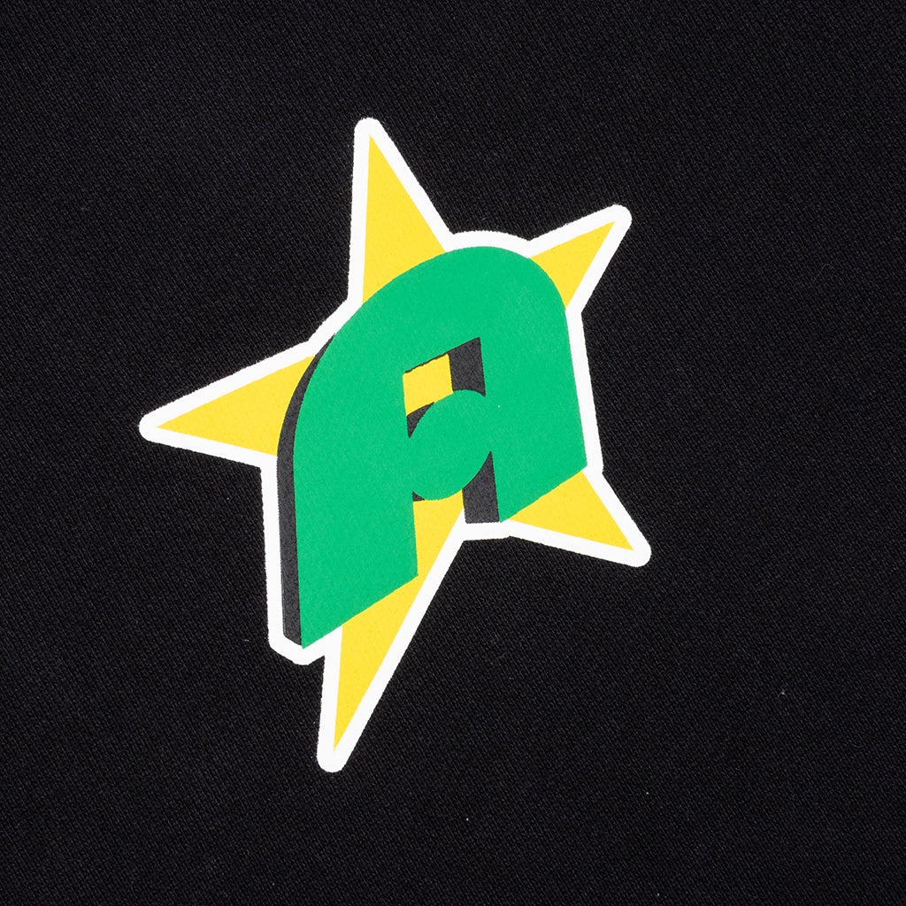 STAR A ZIP UP HOODIE - BLACK - 3