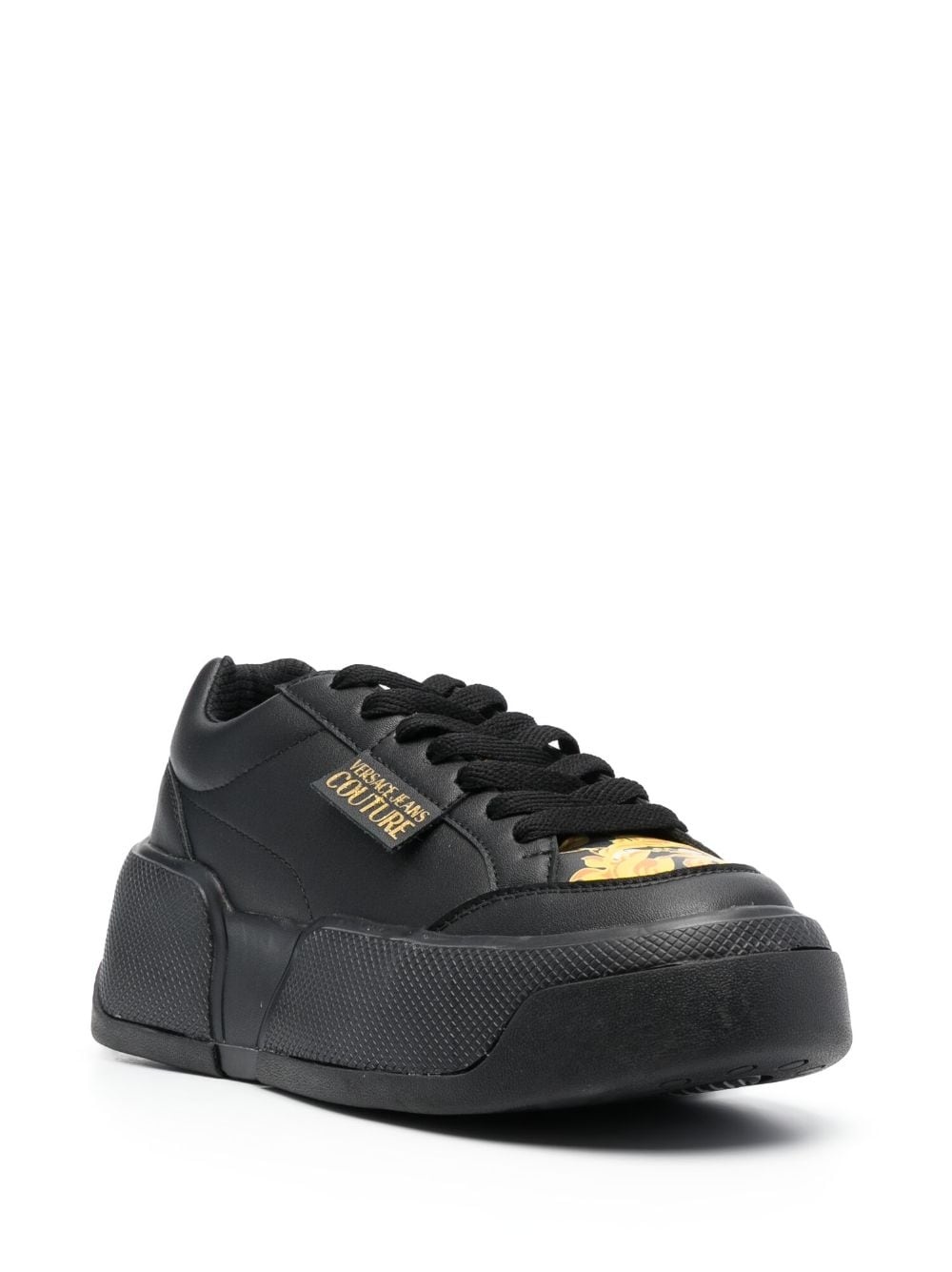 logo-patch round-toe sneakers - 2