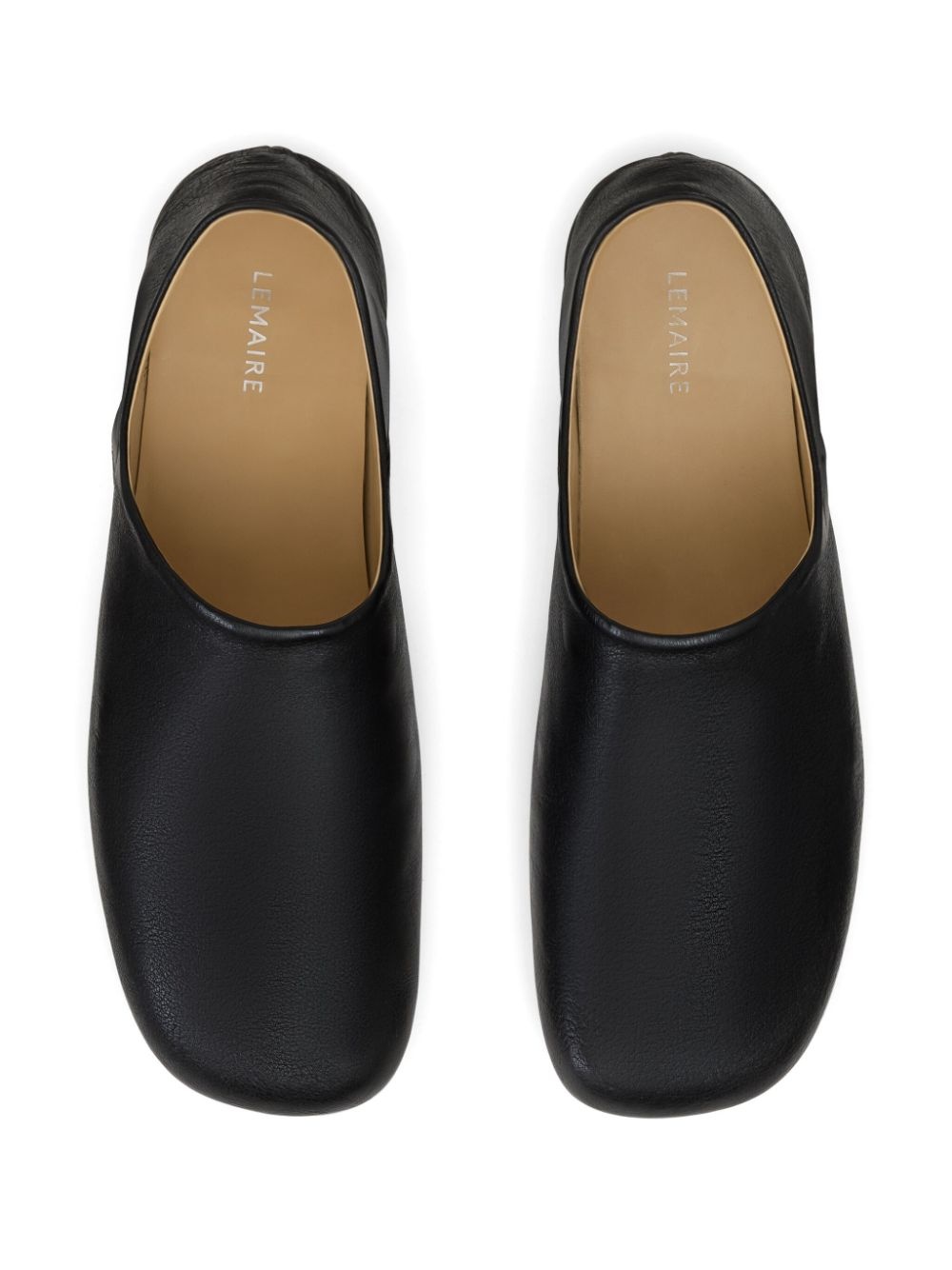 folding-heel leather slippers - 4