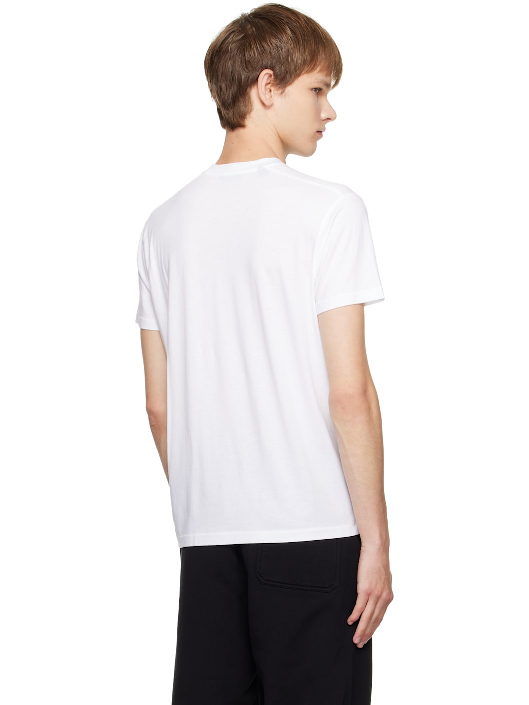 White Lyocell Cotton Crewneck T-shirt - 3