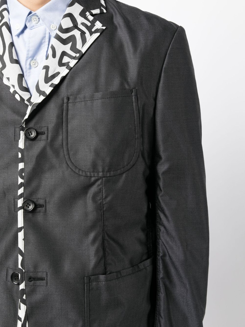 contrasting-trim buttoned blazer 5
